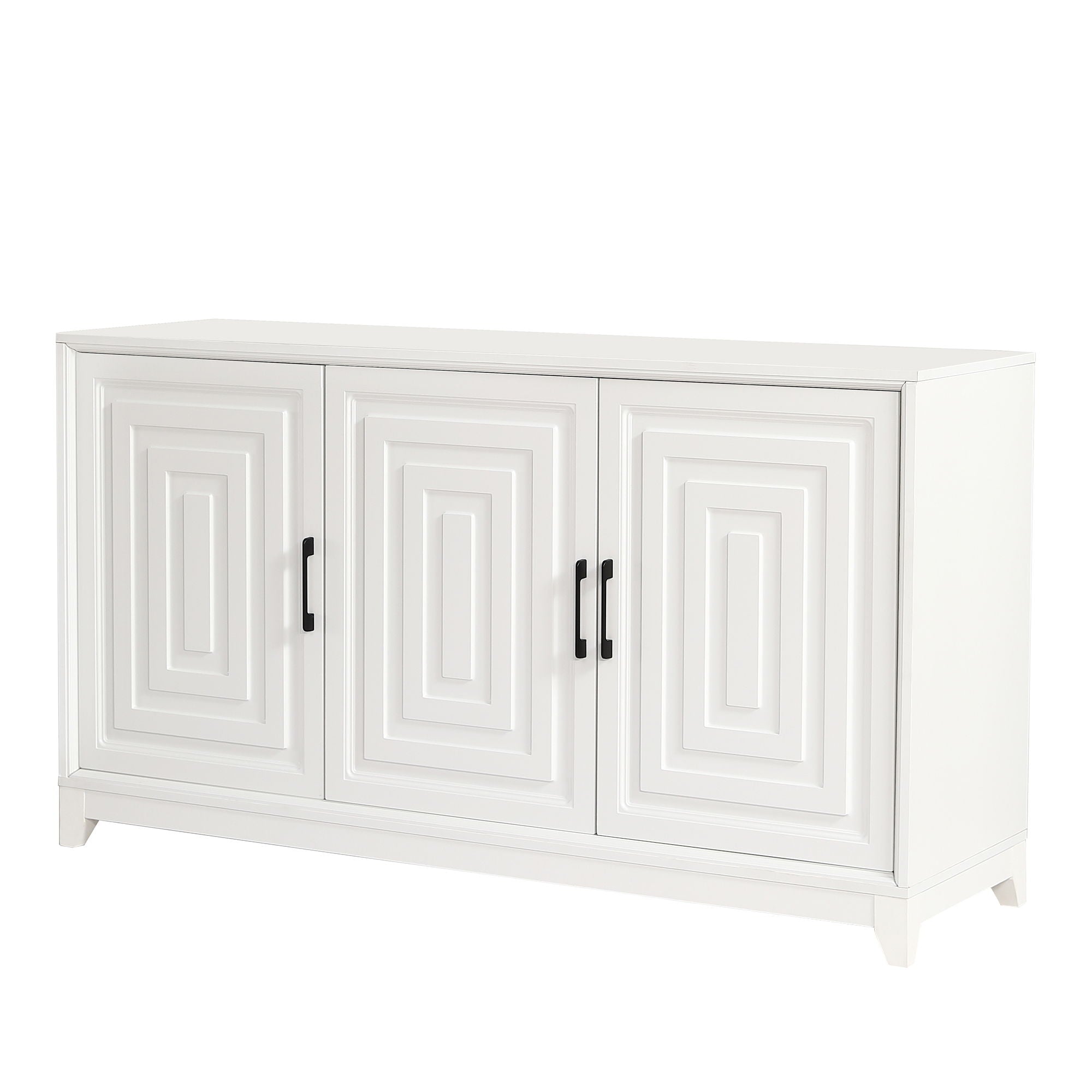 TV Stand For TVs Up To 65", Modern Entertainment Center Media Console Cabinet With 2 Spacious Storage Space