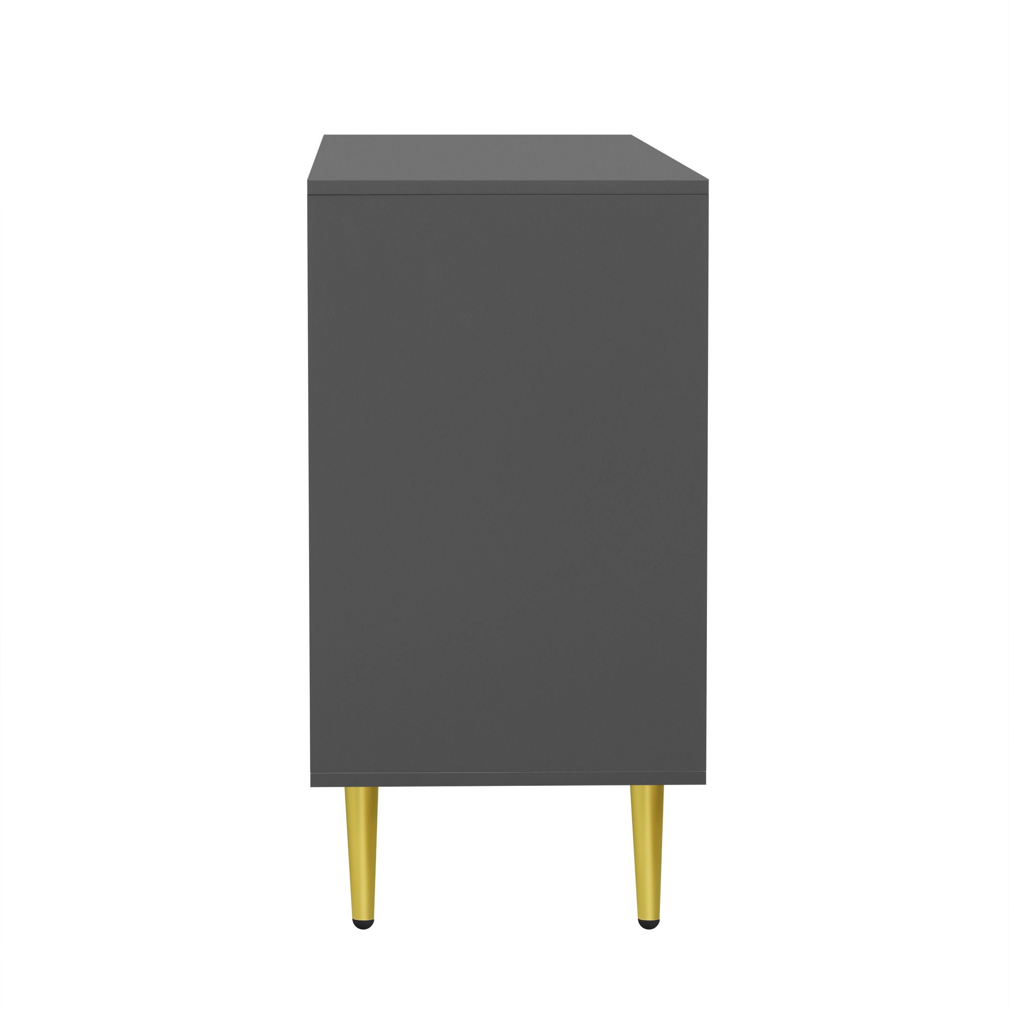Modern TV Stand With Adjustable Shelf, Handles And Anti-Tip Device
