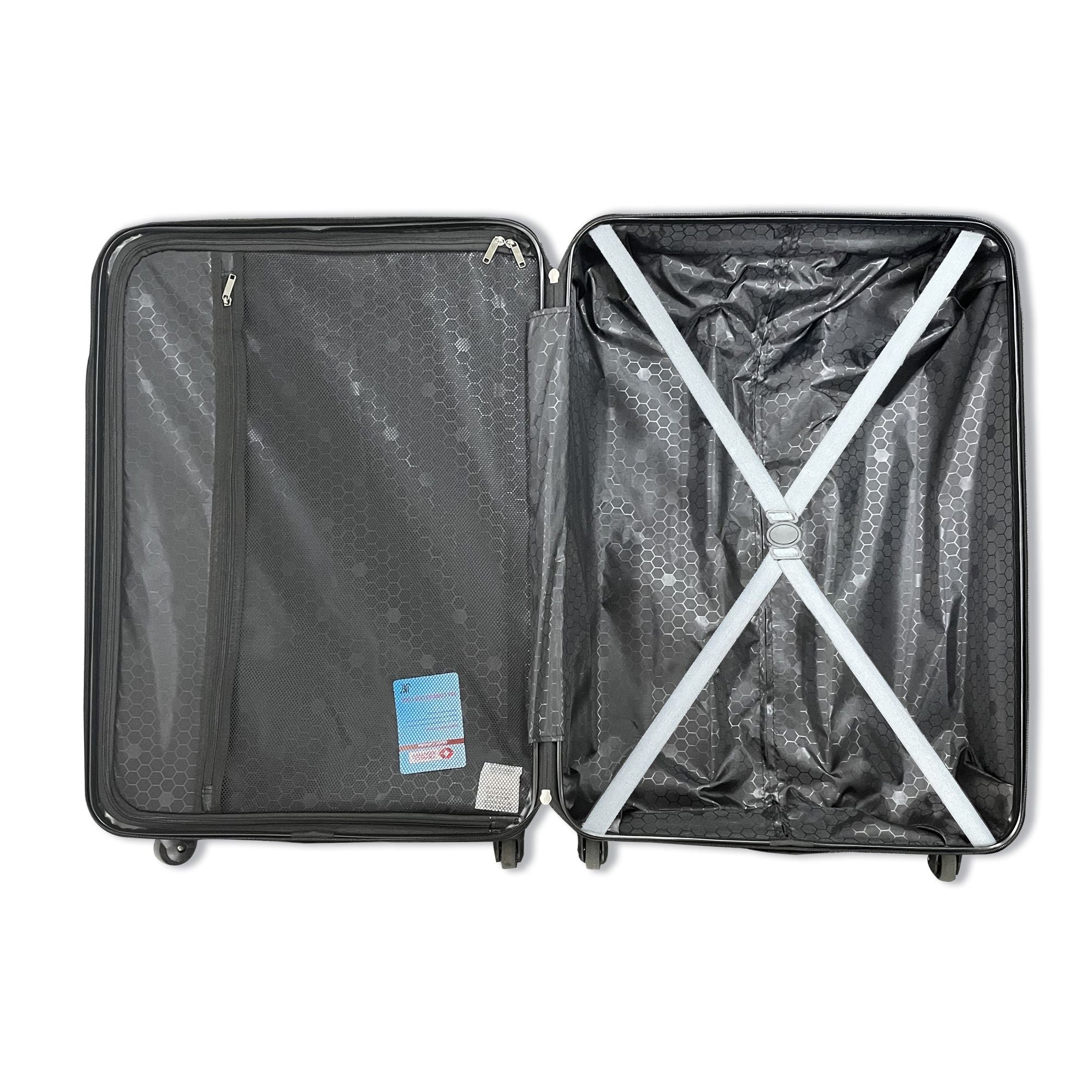3 Piece Luggage Sets Lightweight Suitcase With Two Hooks, Spinner Wheels, Tsa Lock, Durable Hard Shell