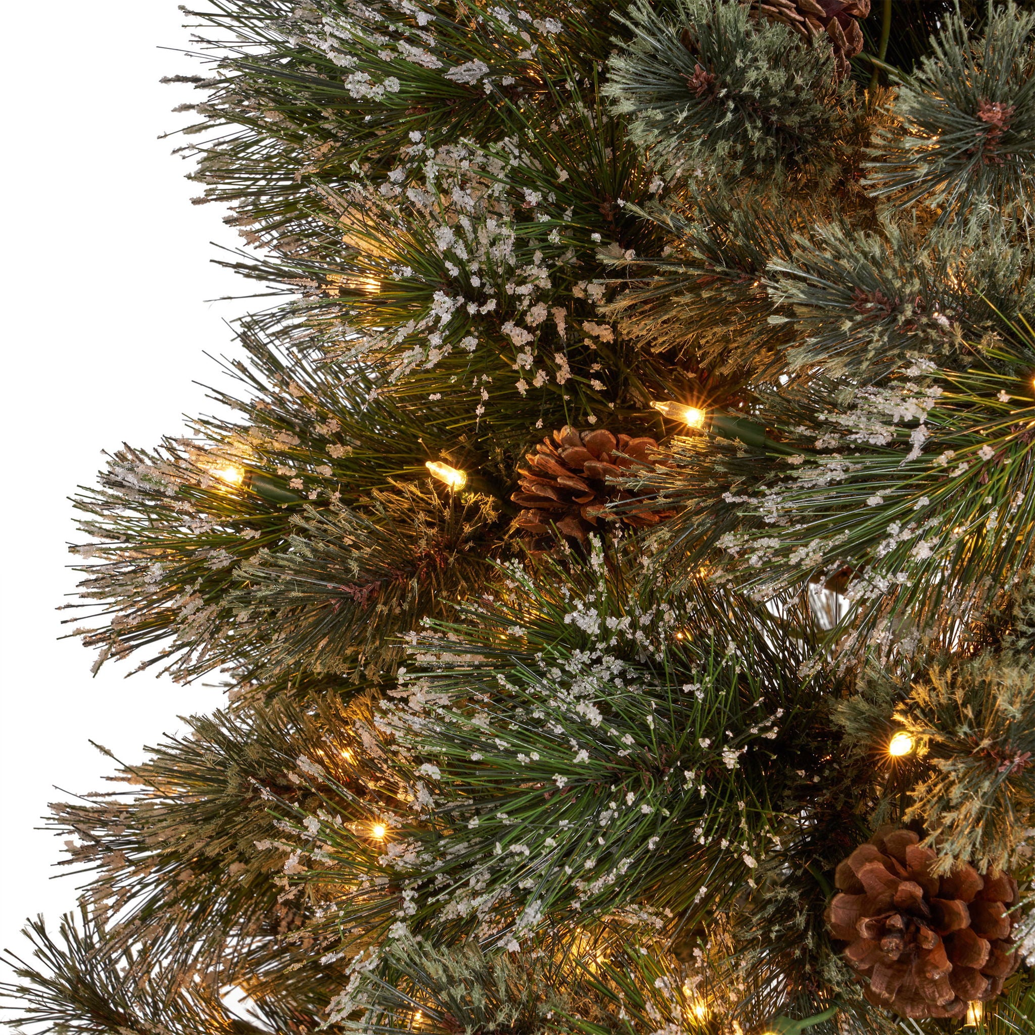 Cashmere And Snow Bristle Mixed Christmas Tree With Pine Cones - Green