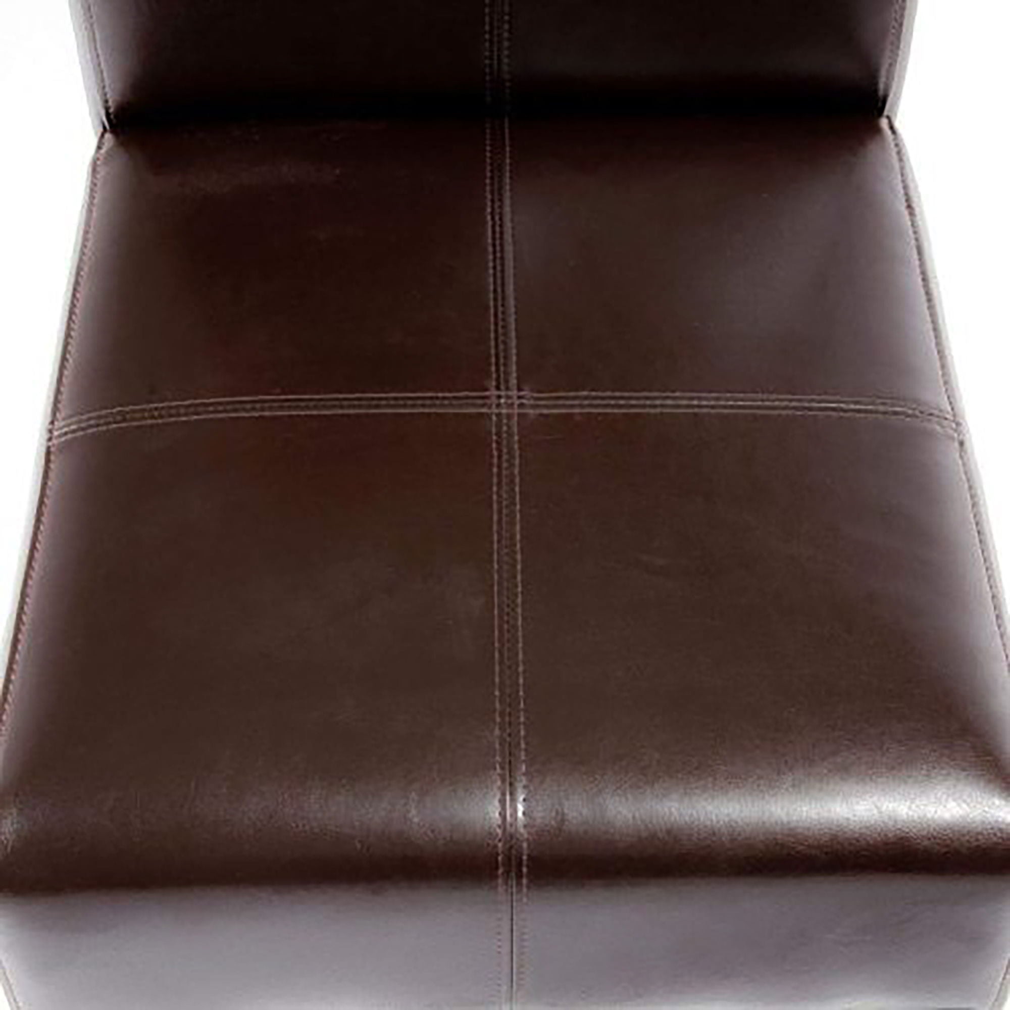 Bonded Leather Upholstered Dining Chair With Solid Wood Legs (Set of 2) - Chocolate