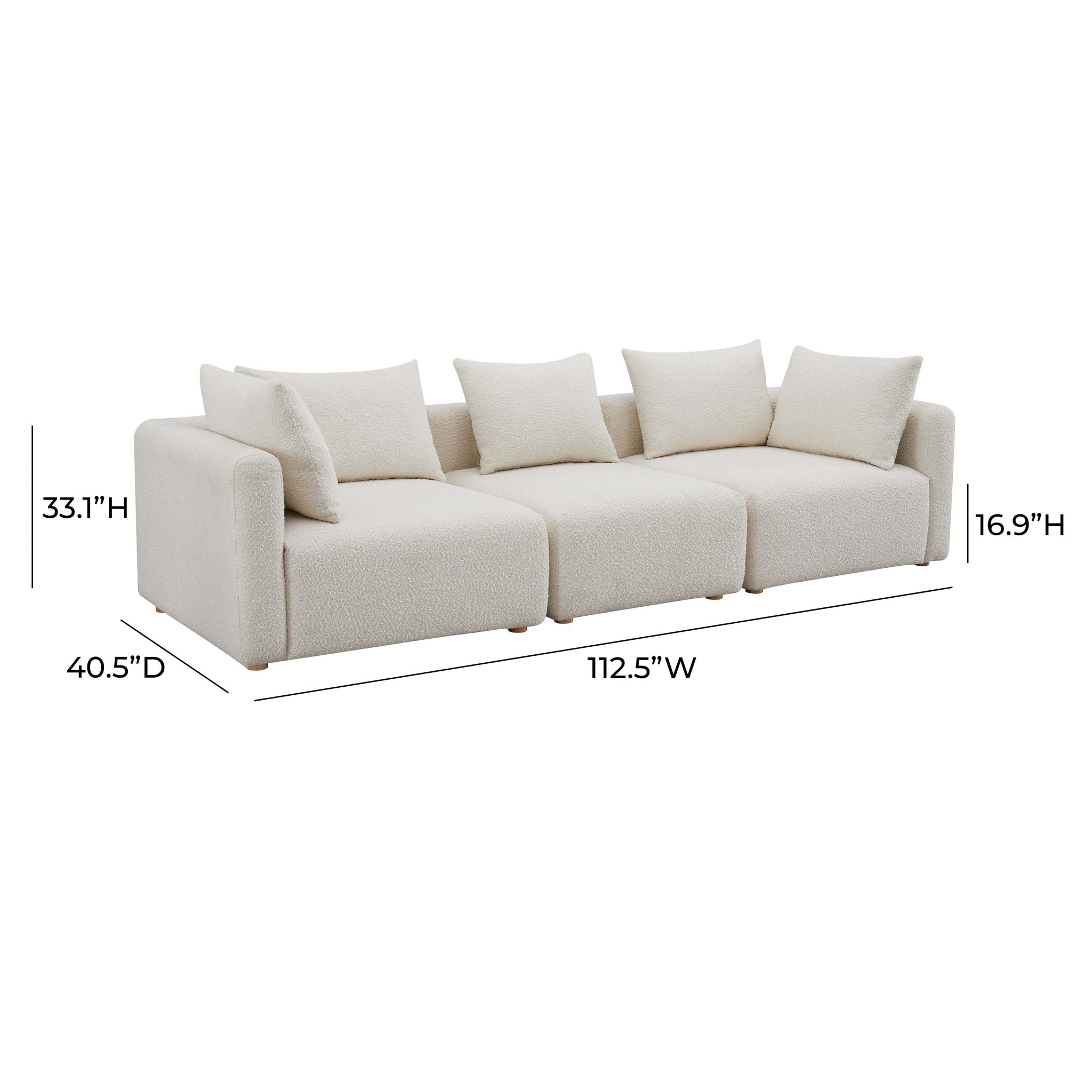 Hangover - Boucle Fabric Sofa - Cream