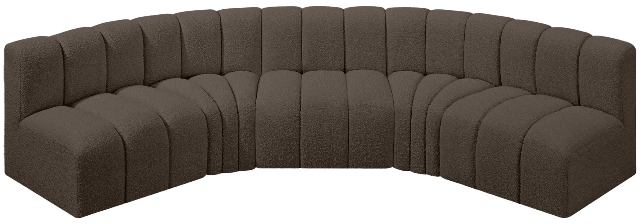 Arc - Boucle Fabric 5 Piece U-Shaped Modular Sofa