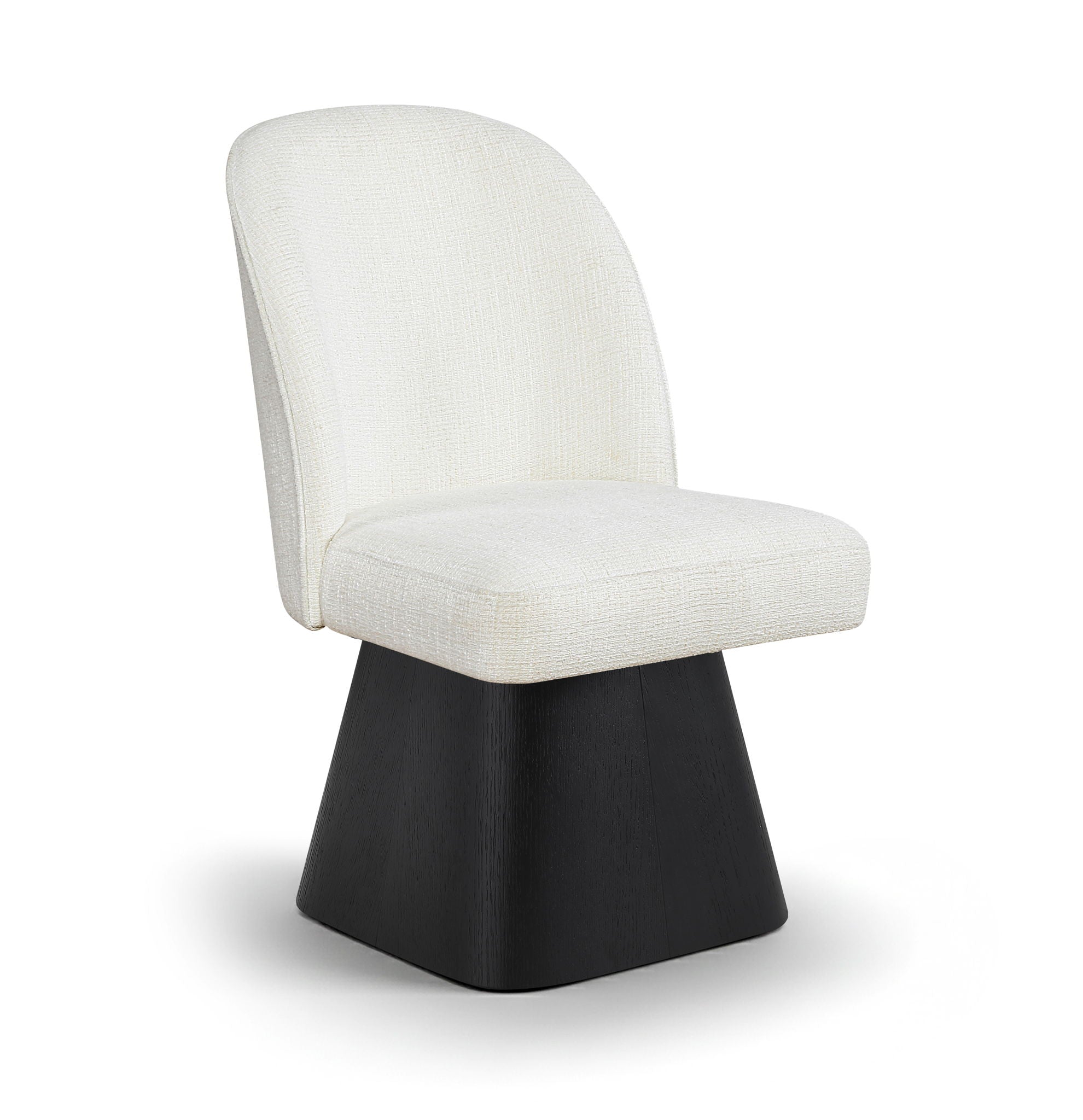 Marlowe - Linen Textured Fabric Upholstered Swivel Dining Side Chair - Stained Black