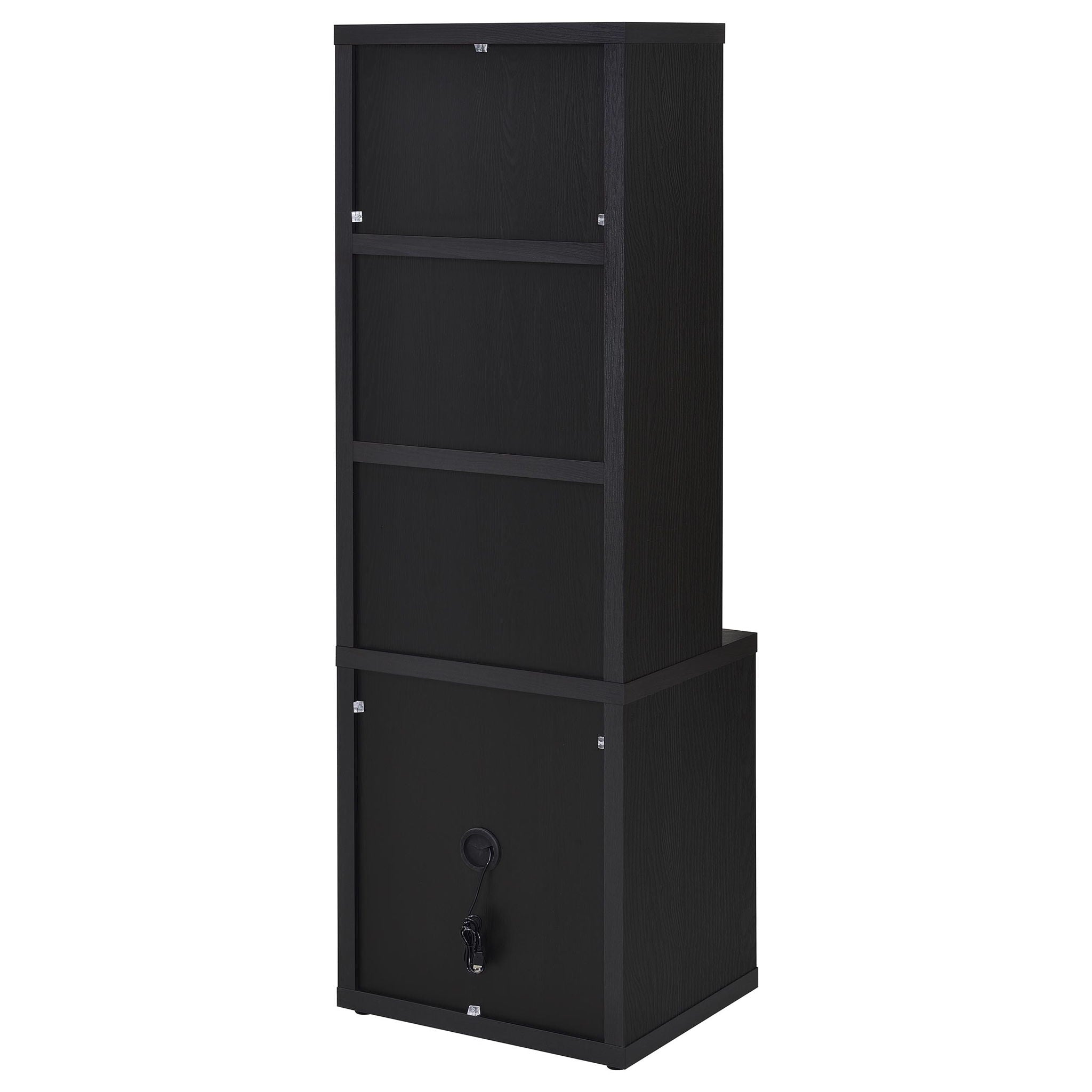 Multifunctional Bookcase With Three Open Shelves, 2 Drawers, Dual USB Charging Outlet