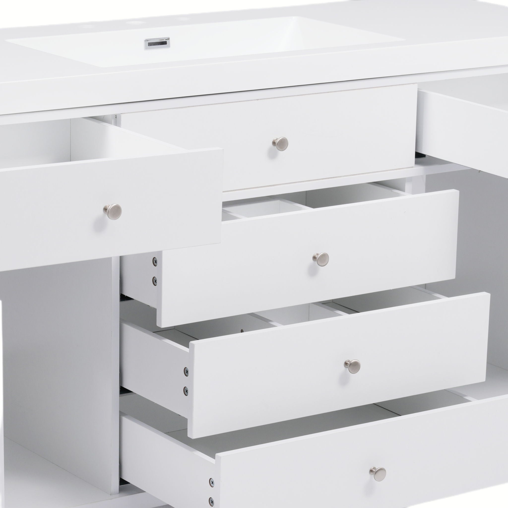 Bathroom Vanity With Sink, 5 Legs, Soft Close Drawers