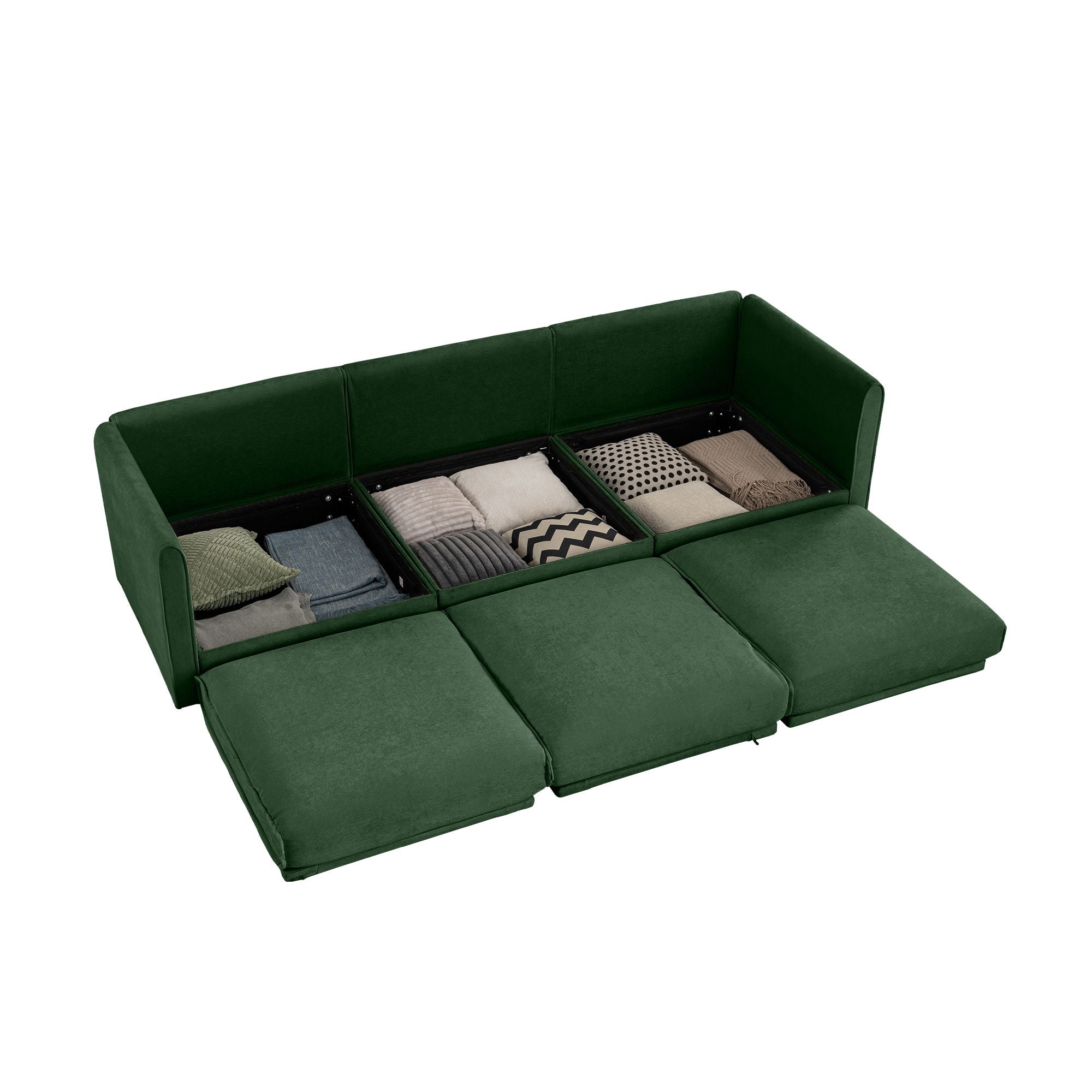 Stylish Chenille Sofa With Storage Seat And Cylindrical Backrest - Best Buy Furniture