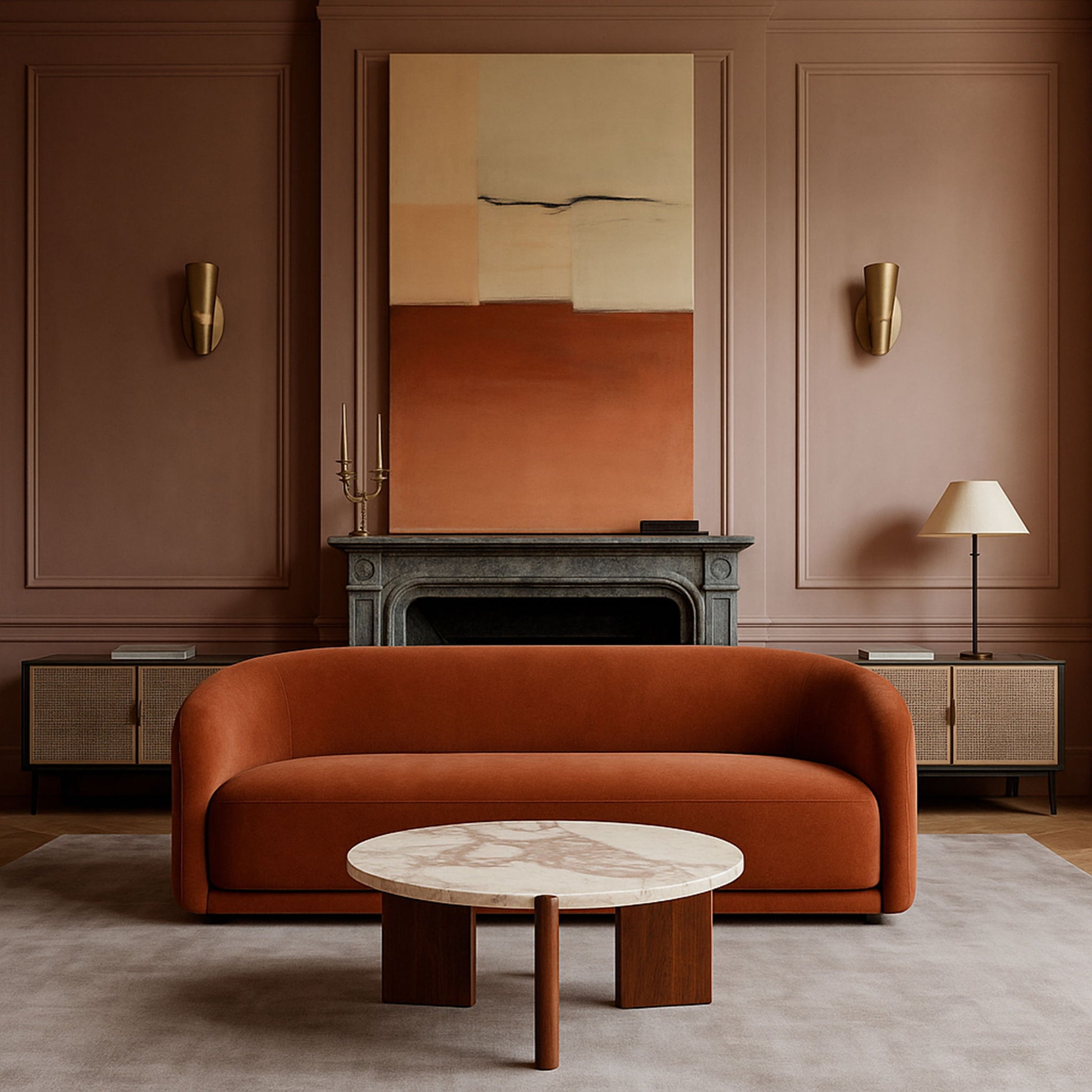 Varenna - Marble Top And Acacia Wood Base Coffee Table - Cream - Best Buy Furniture