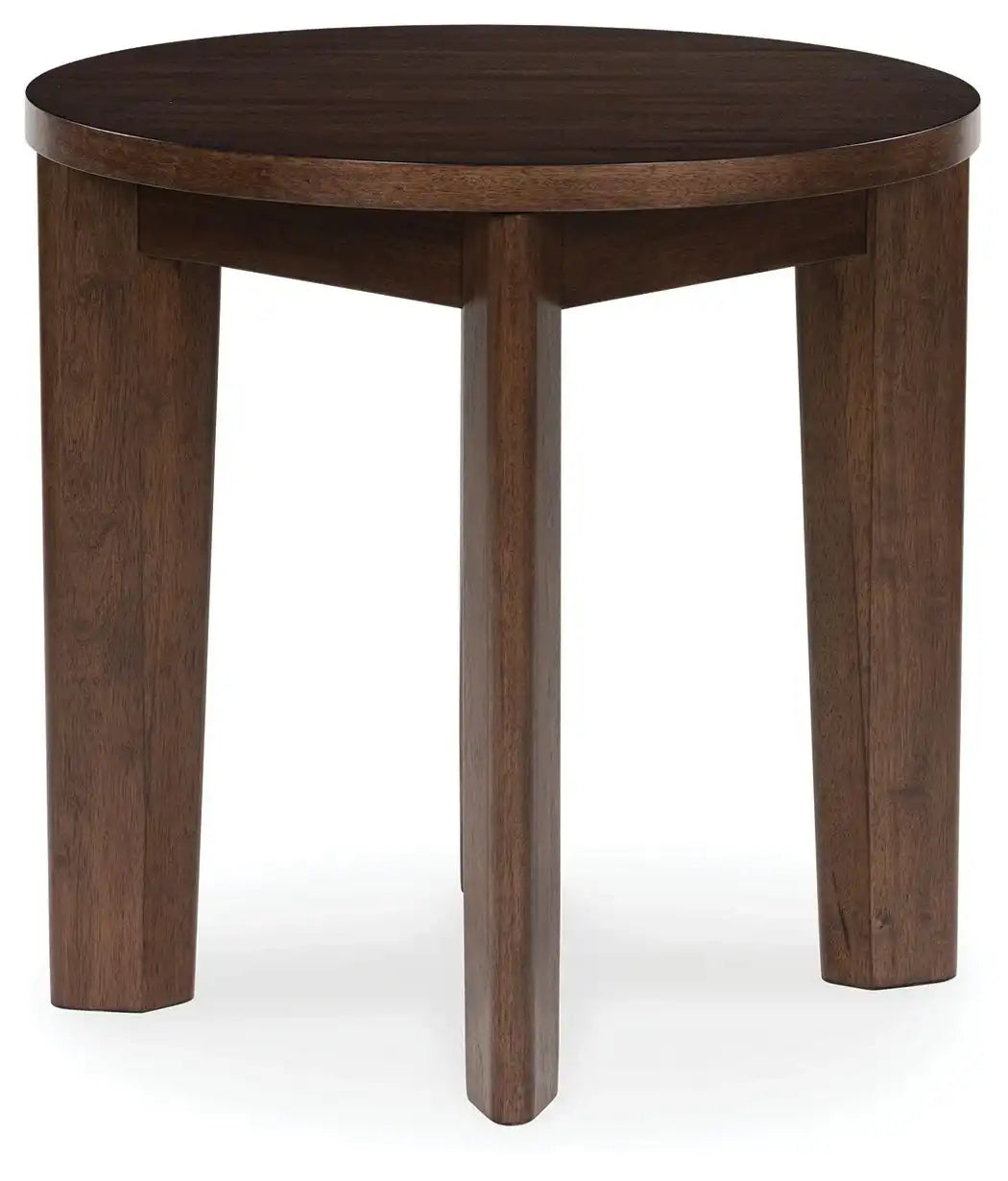 Korestone 2 - Round End Table - Dark Brown