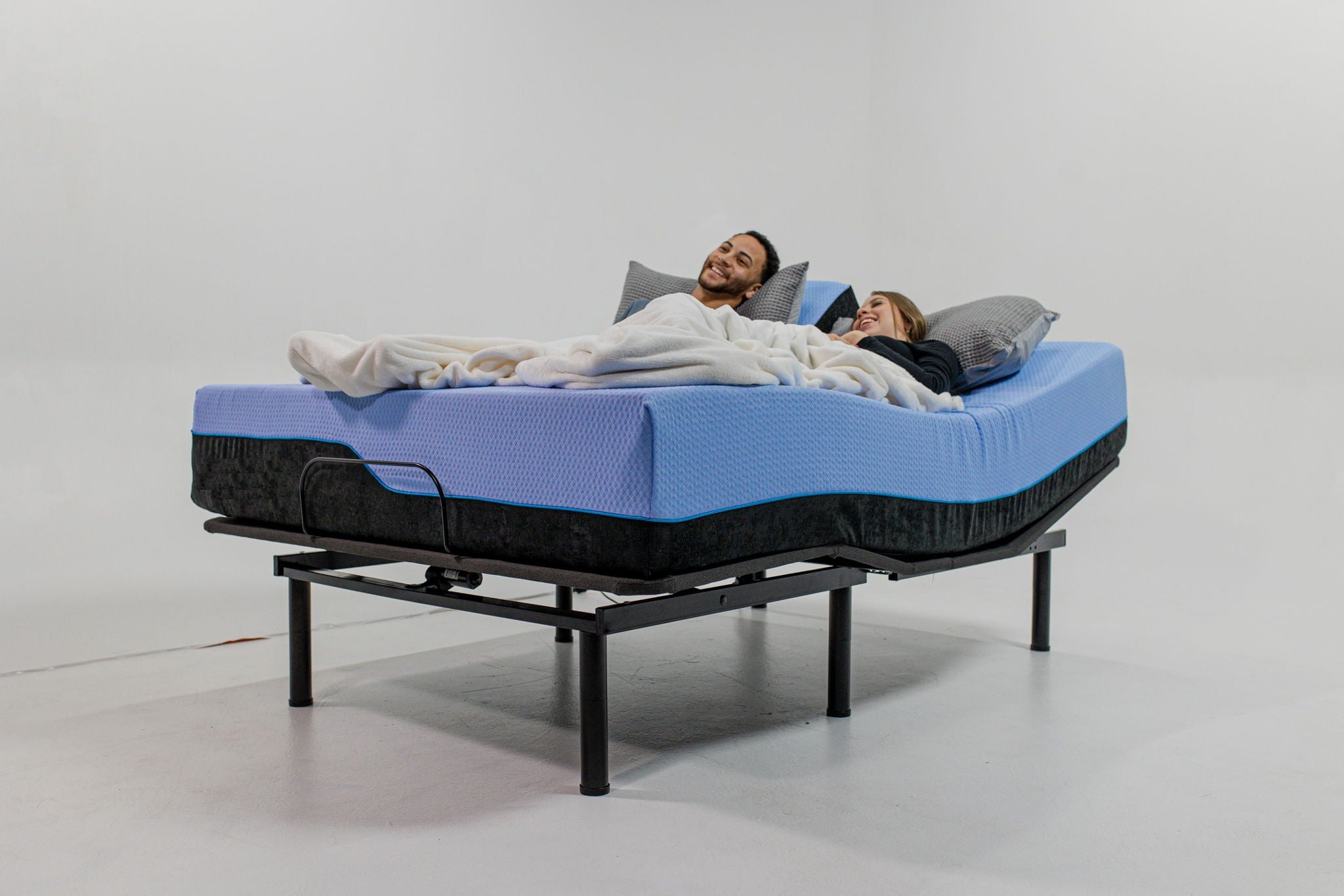 Refresh - 12" King Size Flex Head Latex Foam Hybrid Mattress And Adjustable Base Bundle - Blue - Best Buy Furniture