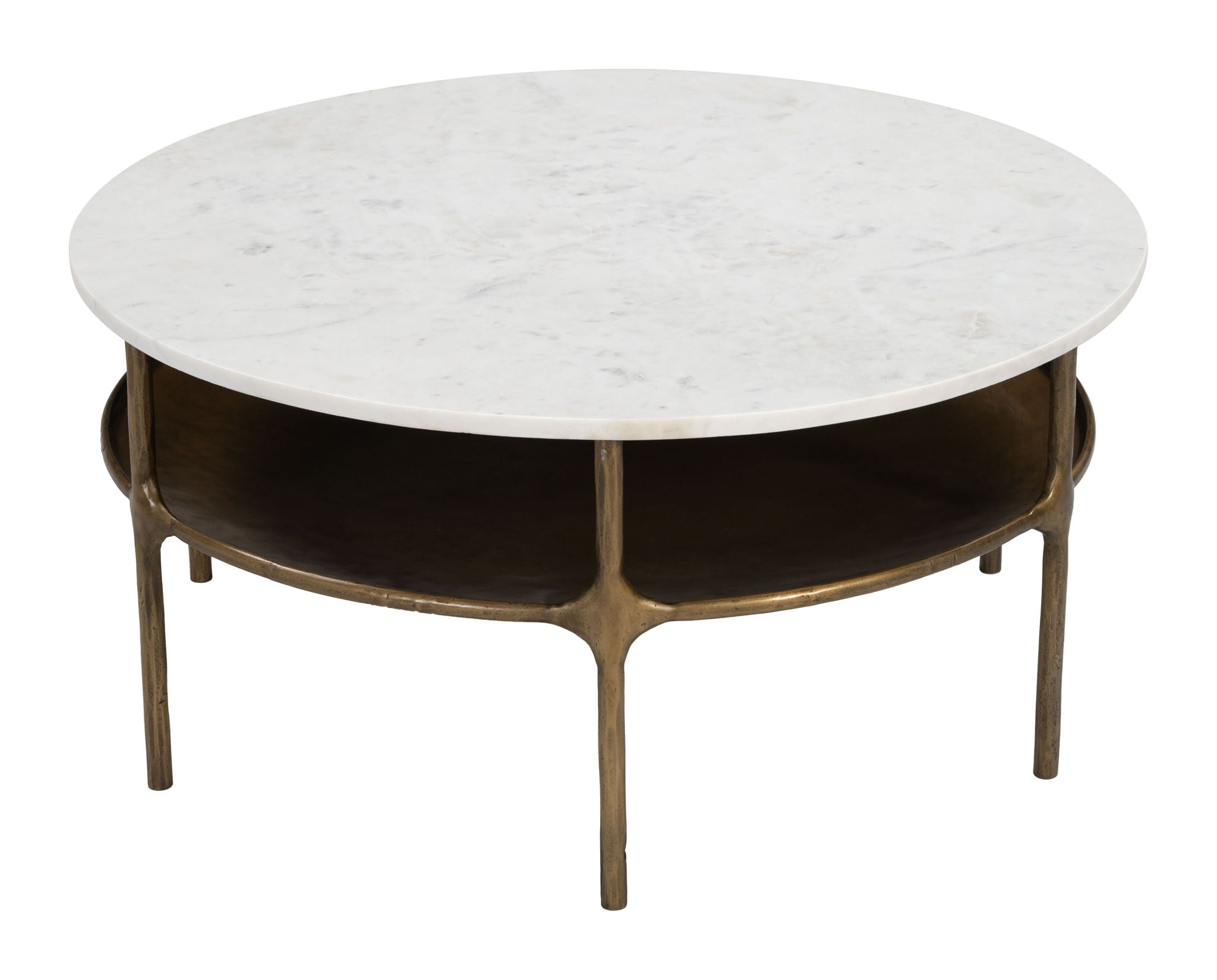 Bild - Coffee Table - White & Brass