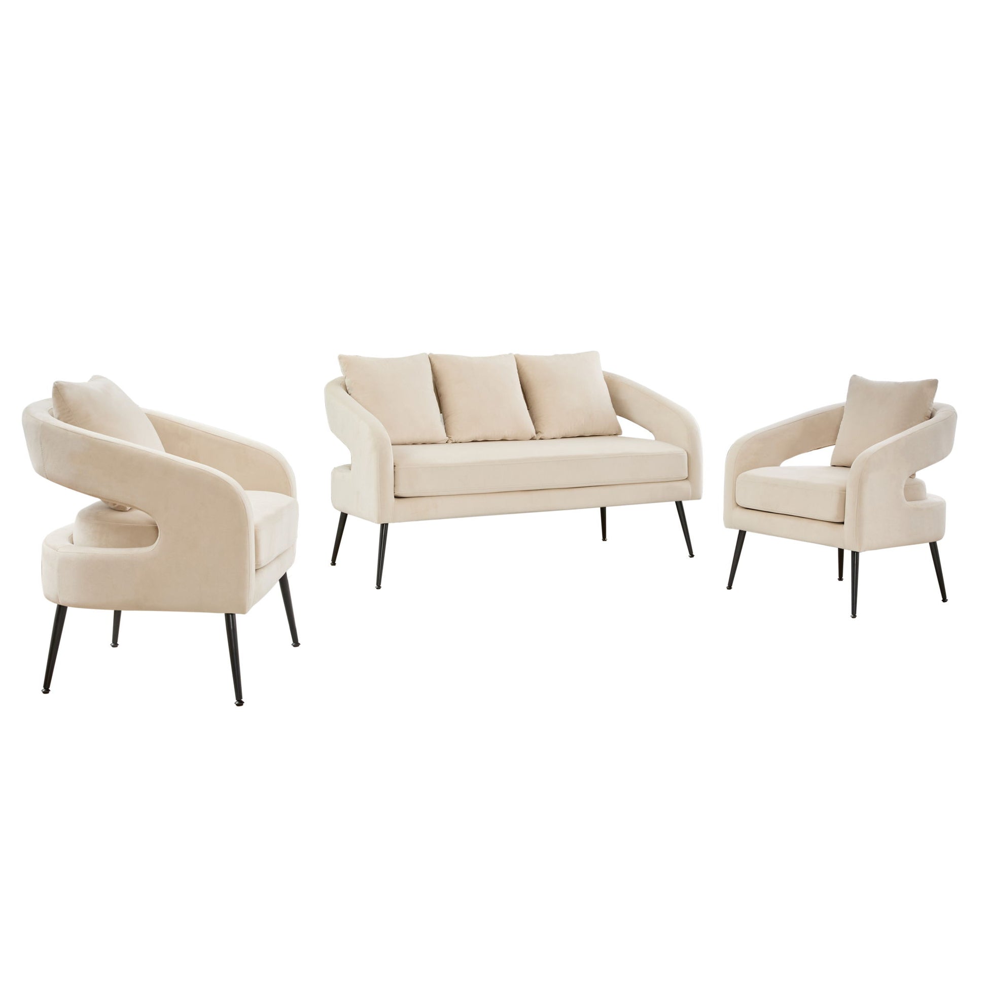 3 Piece Living Room Set, Loveseat & 2 Accent Chairs - Best Buy Furniture
