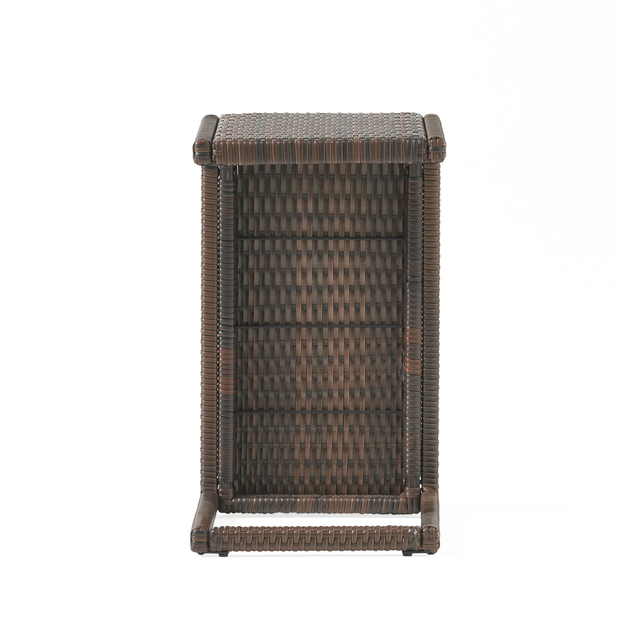 Bucharest - End Table C Shaped Side Table Rattan - Brown - Best Buy Furniture