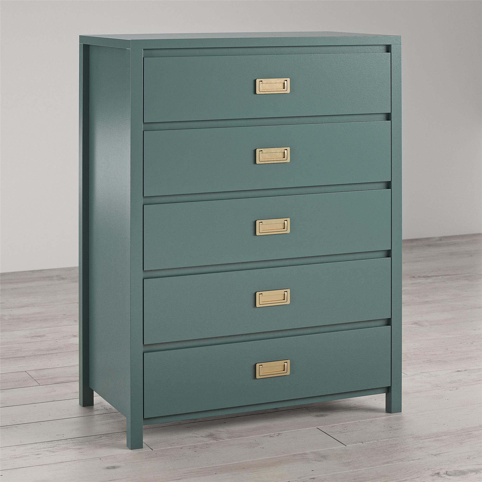 Haven - 5 Drawer Dresser - Dark Green