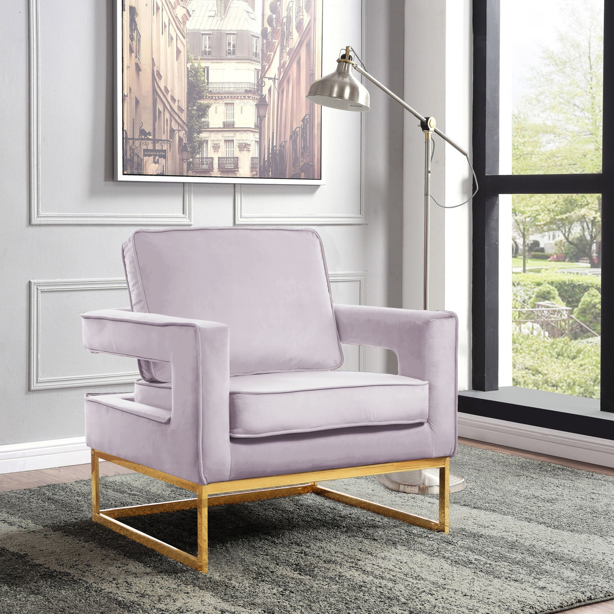 Noah - Accent Chair with Gold Legs