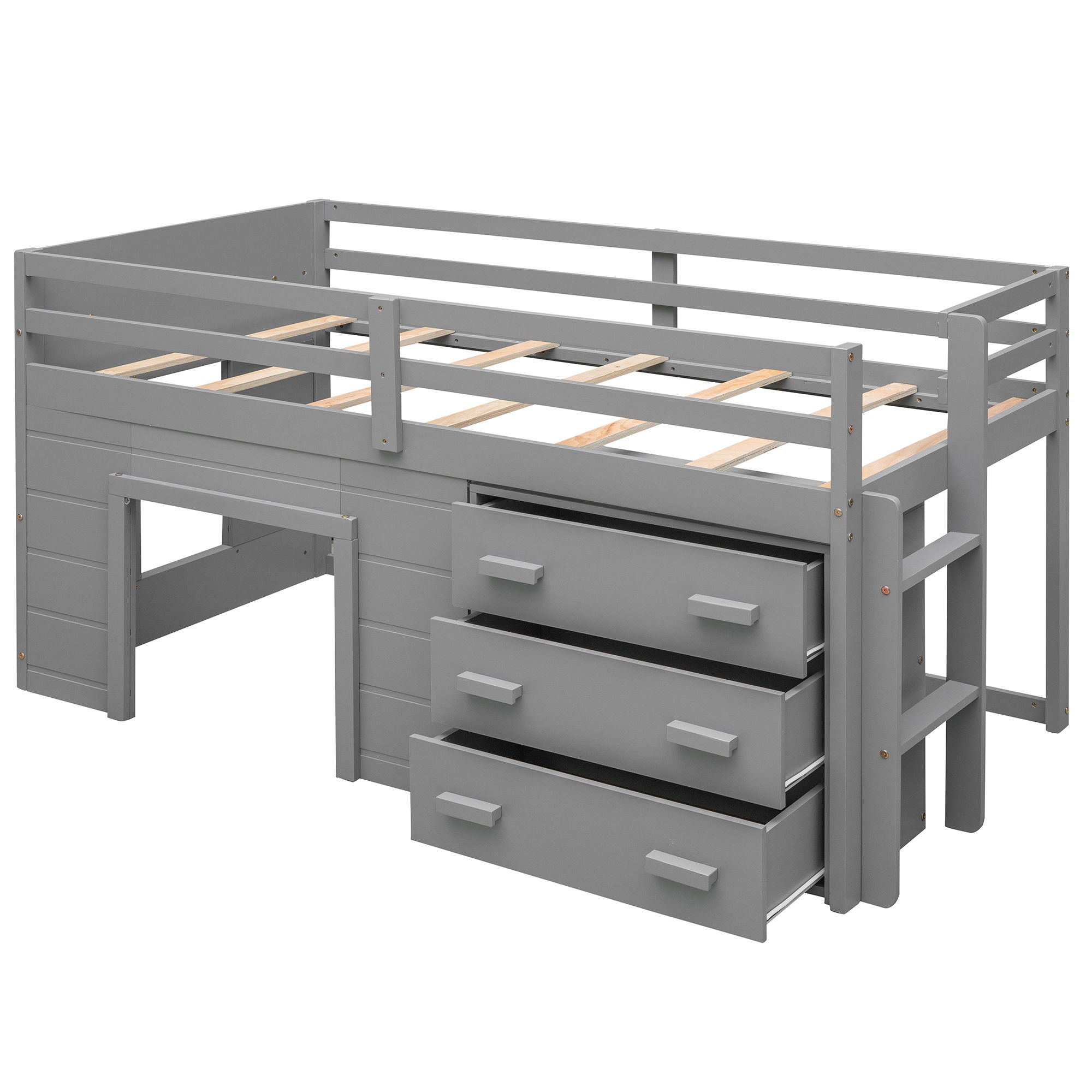 Loft Bed With Cabinet And Shelf