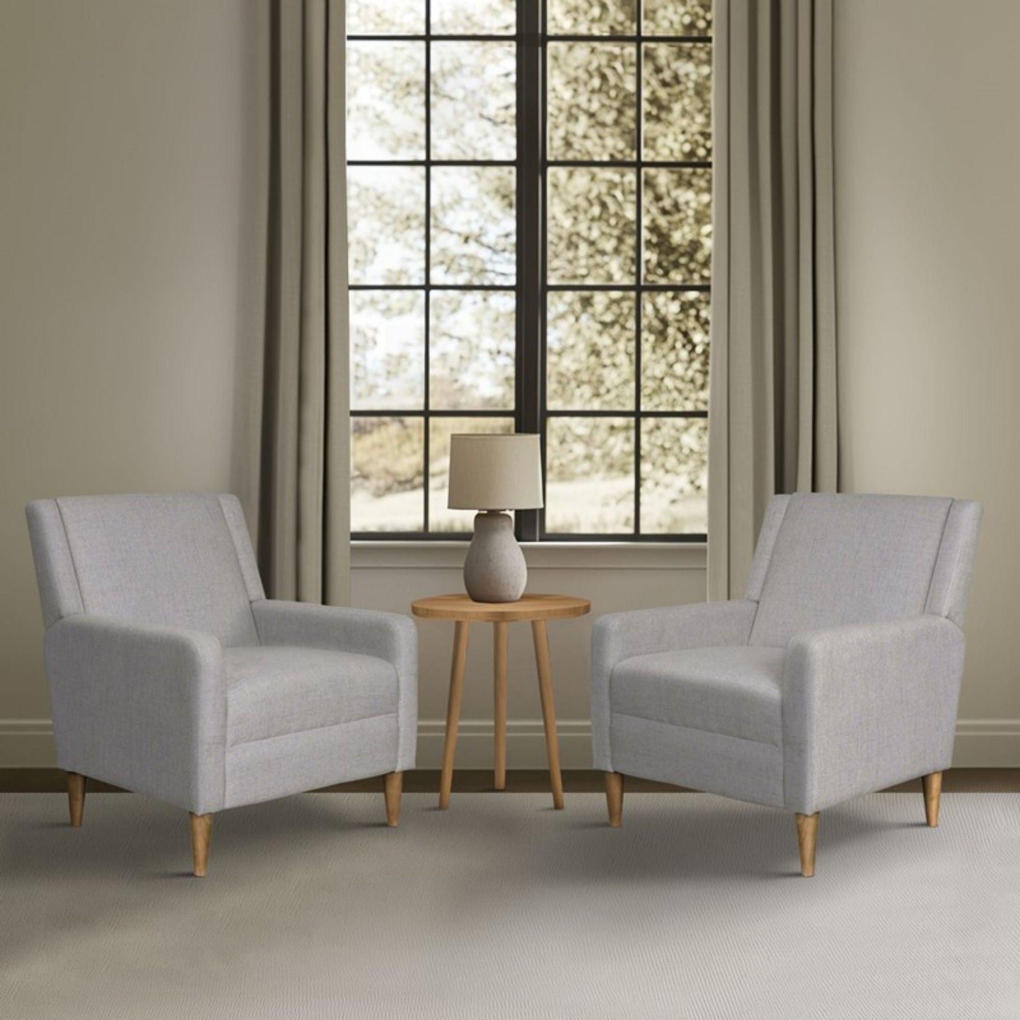 Upholstered Accent Armchair - Light Gray