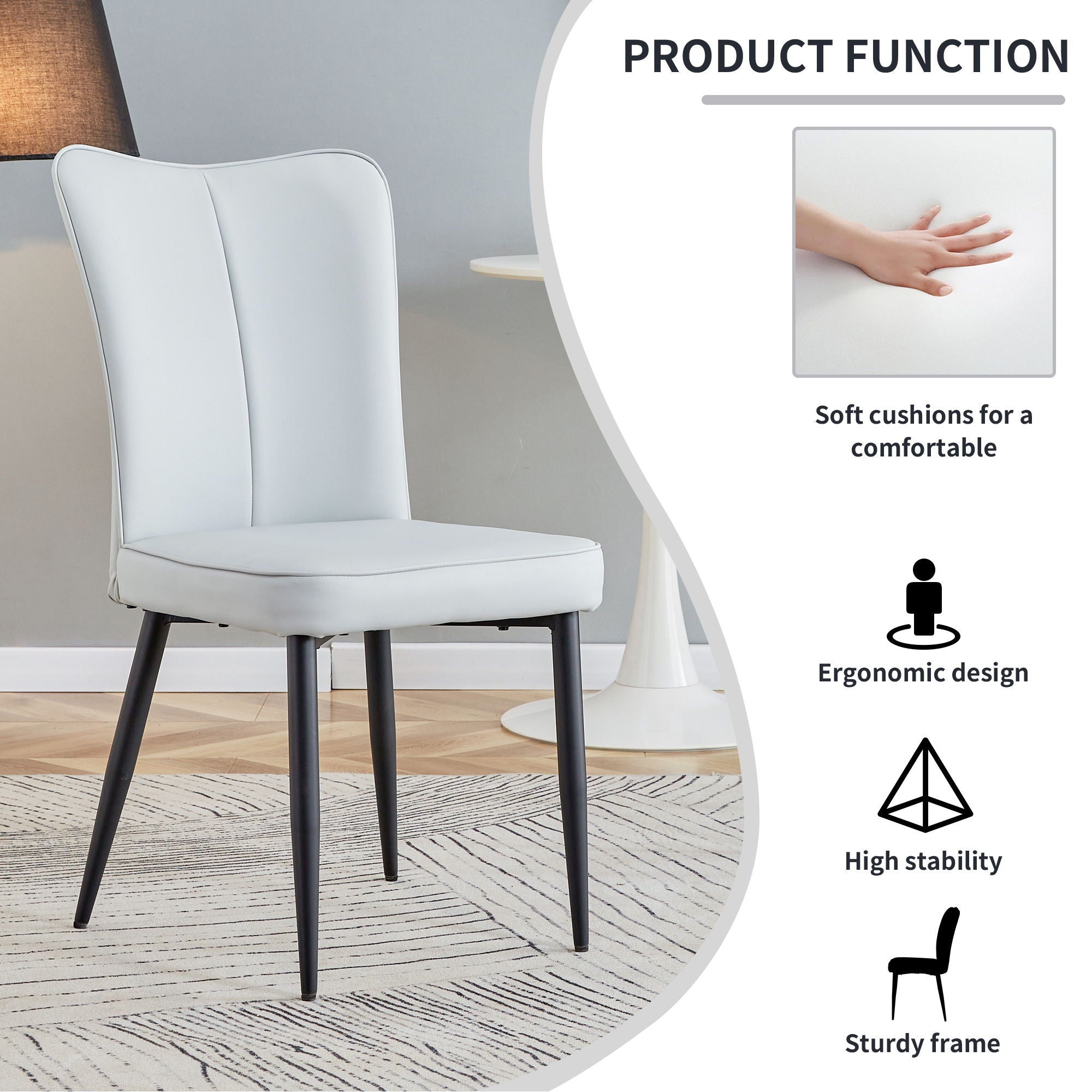 Modern Minimalist Dining Chairs (Set of 2)