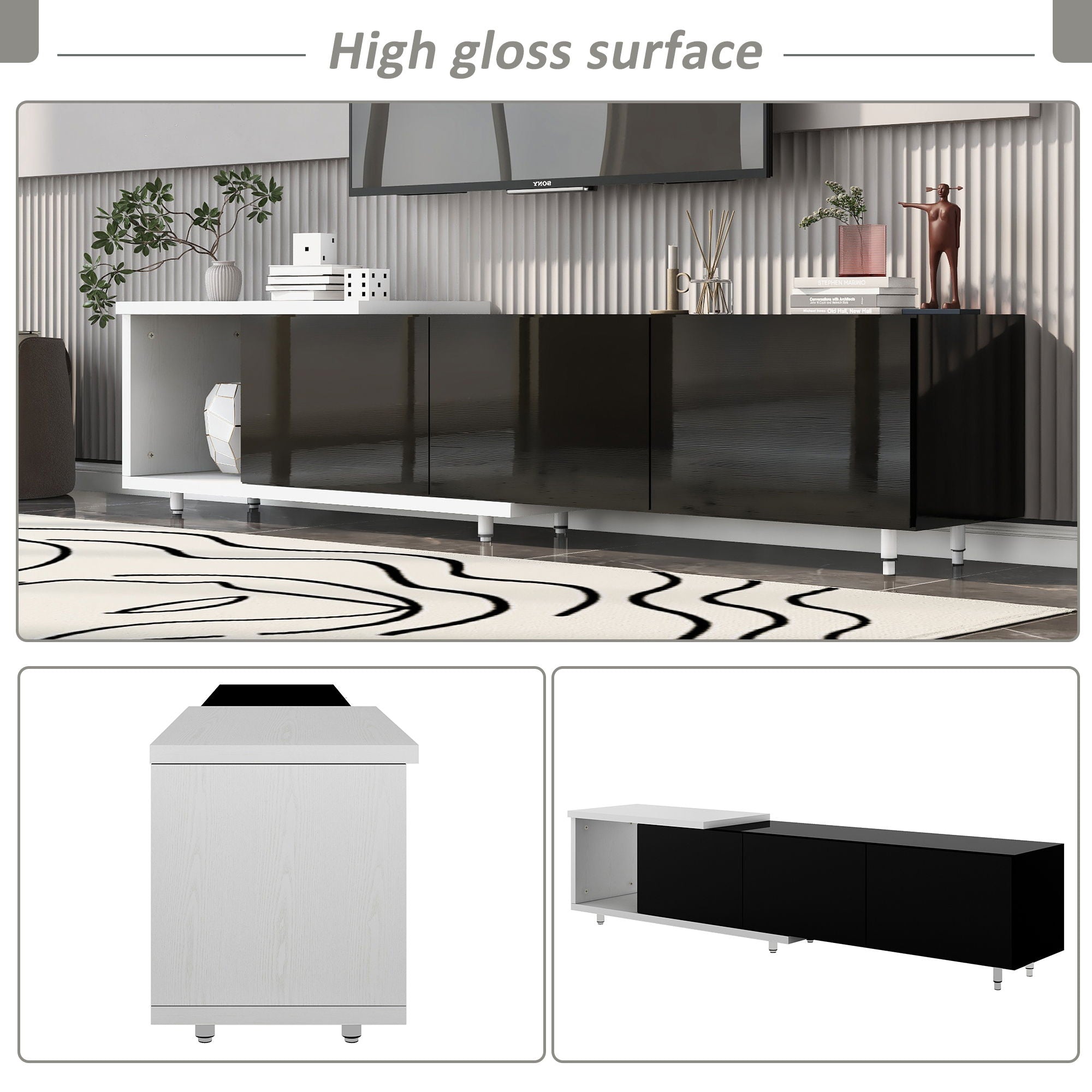 Modern Stylish Extendabletv Stand TV Cabinet For 80" TV