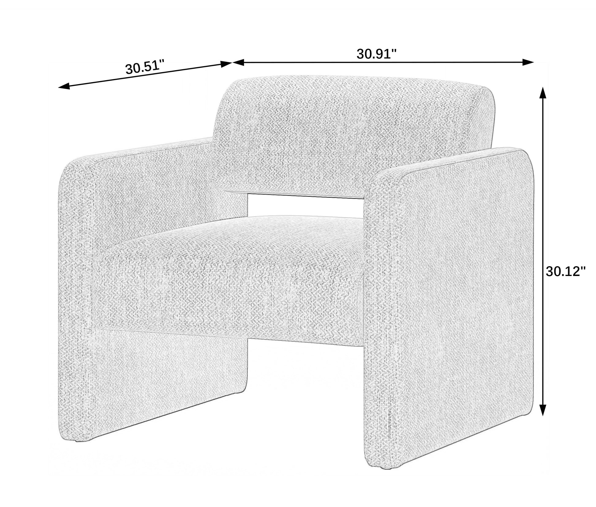 Beige grid single sofa chair, upholstered comfortable chair with armrests, for dining room/bedroom/living room/reception - Beige grid (30.9'*30.51'*30.11') - Best Buy Furniture