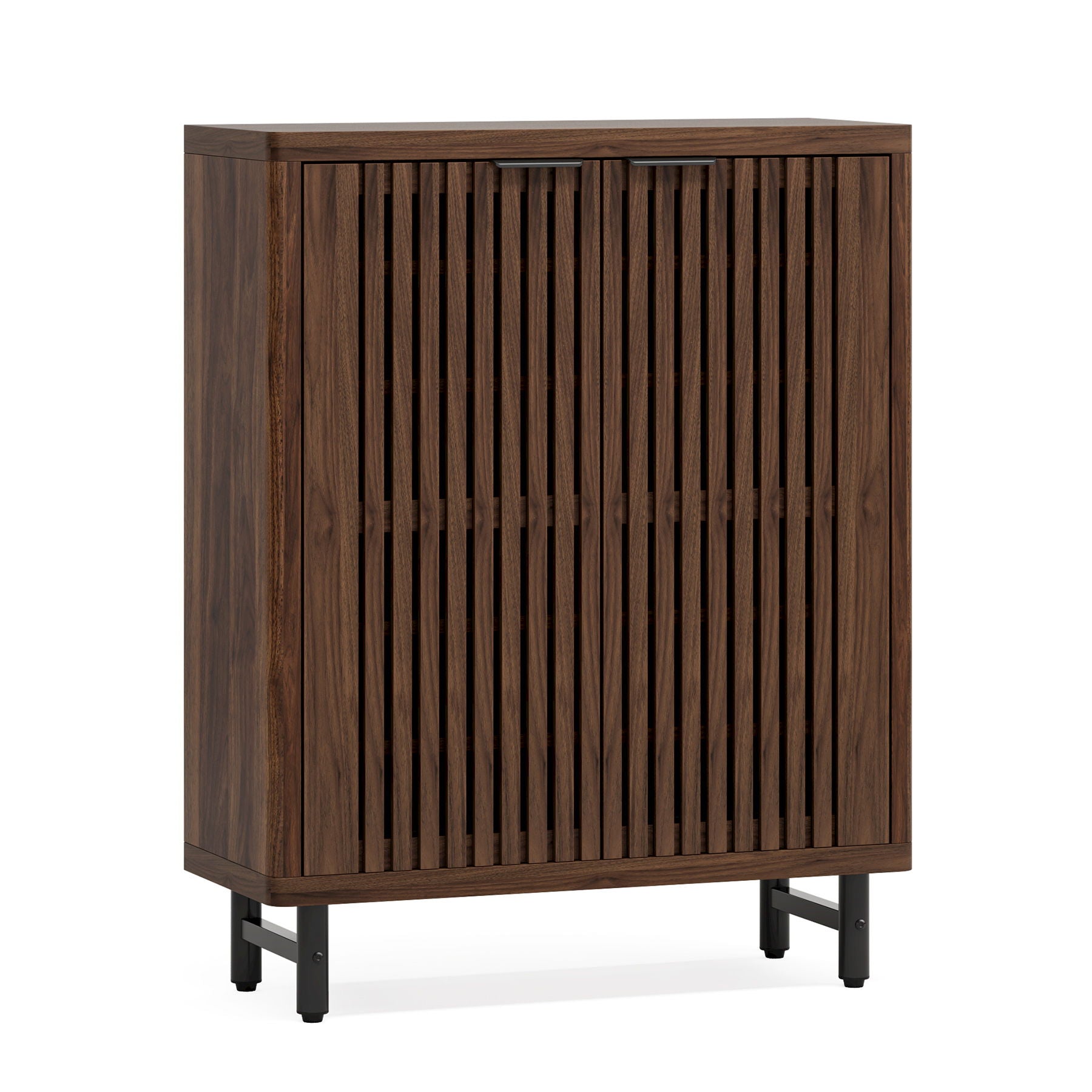 6 Tier Shoe Cabinet With Louvered Doors