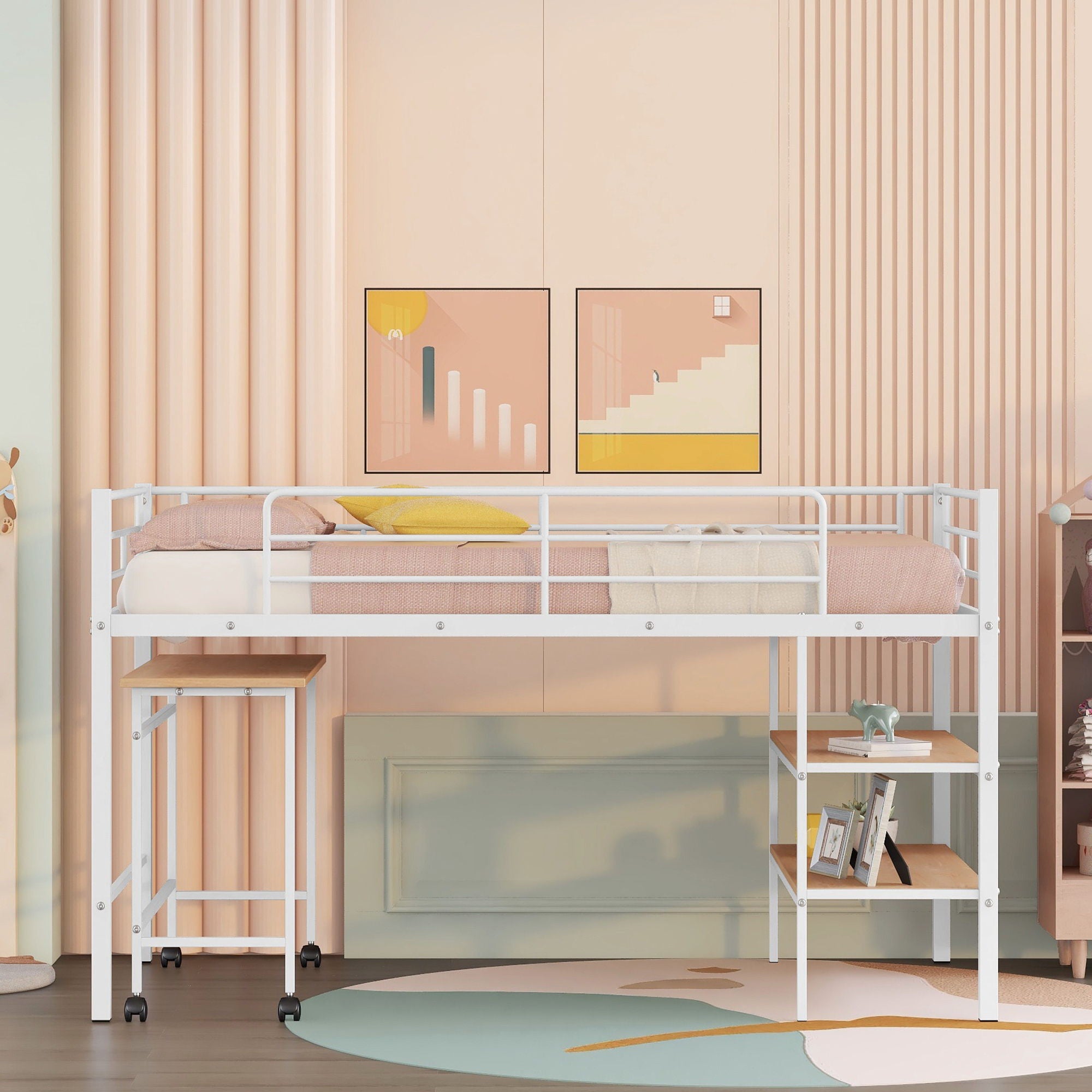 Loft Bed With Desk And Shelves