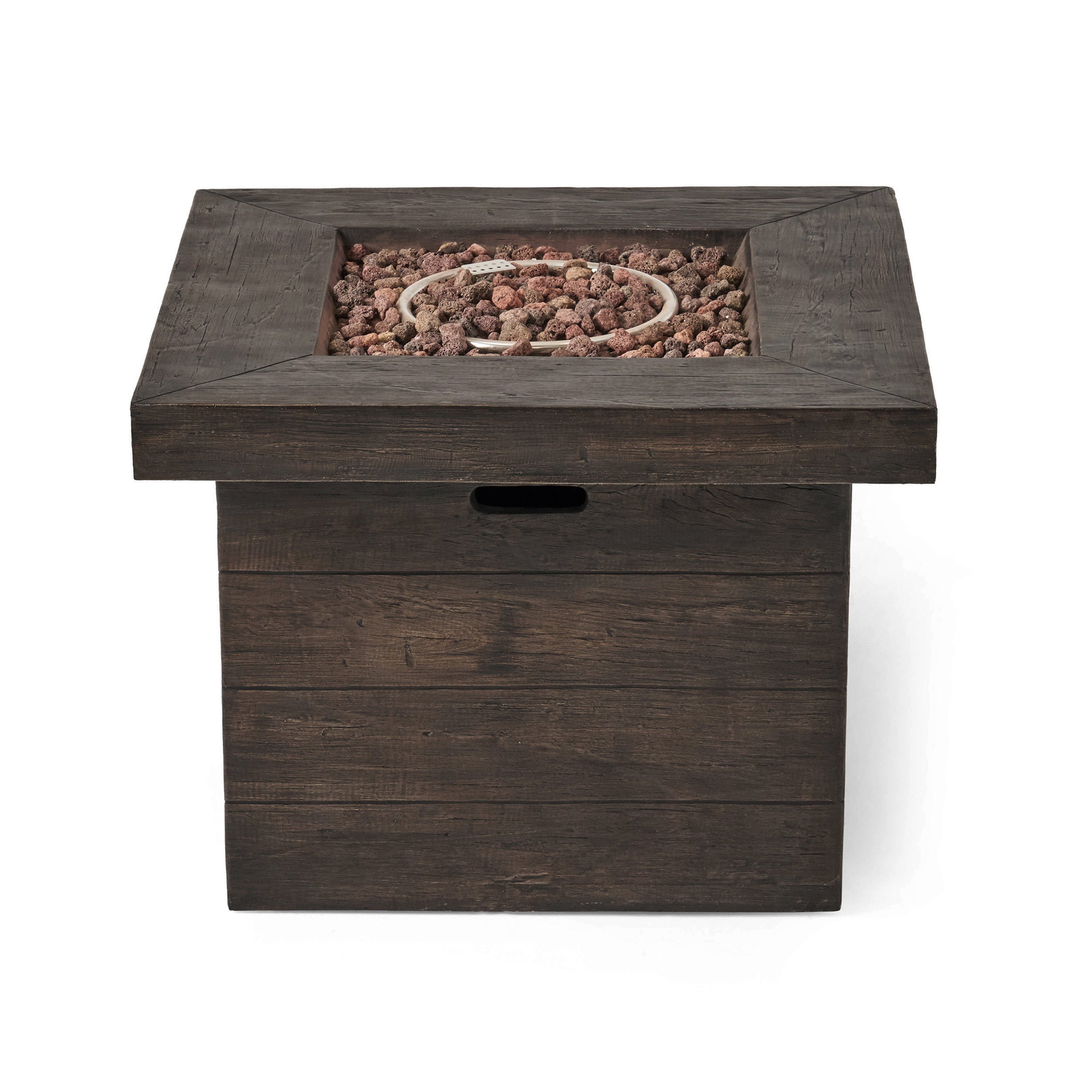 Anchorage 32'' Wood Square MGO Fire Pit Brown - 40,000 BTU