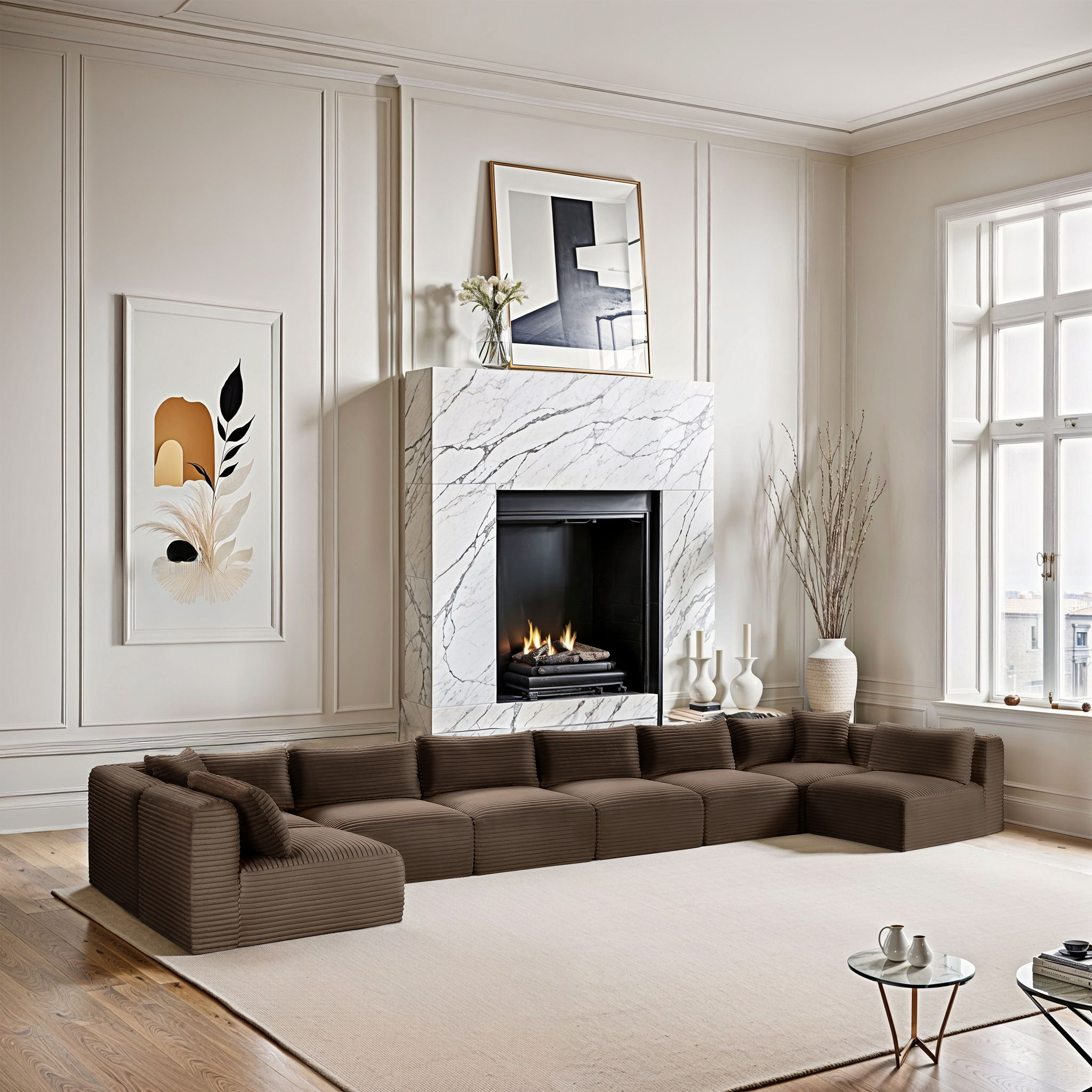 Shaggy - 8 Piece Modular U-Shaped Armless Sectional