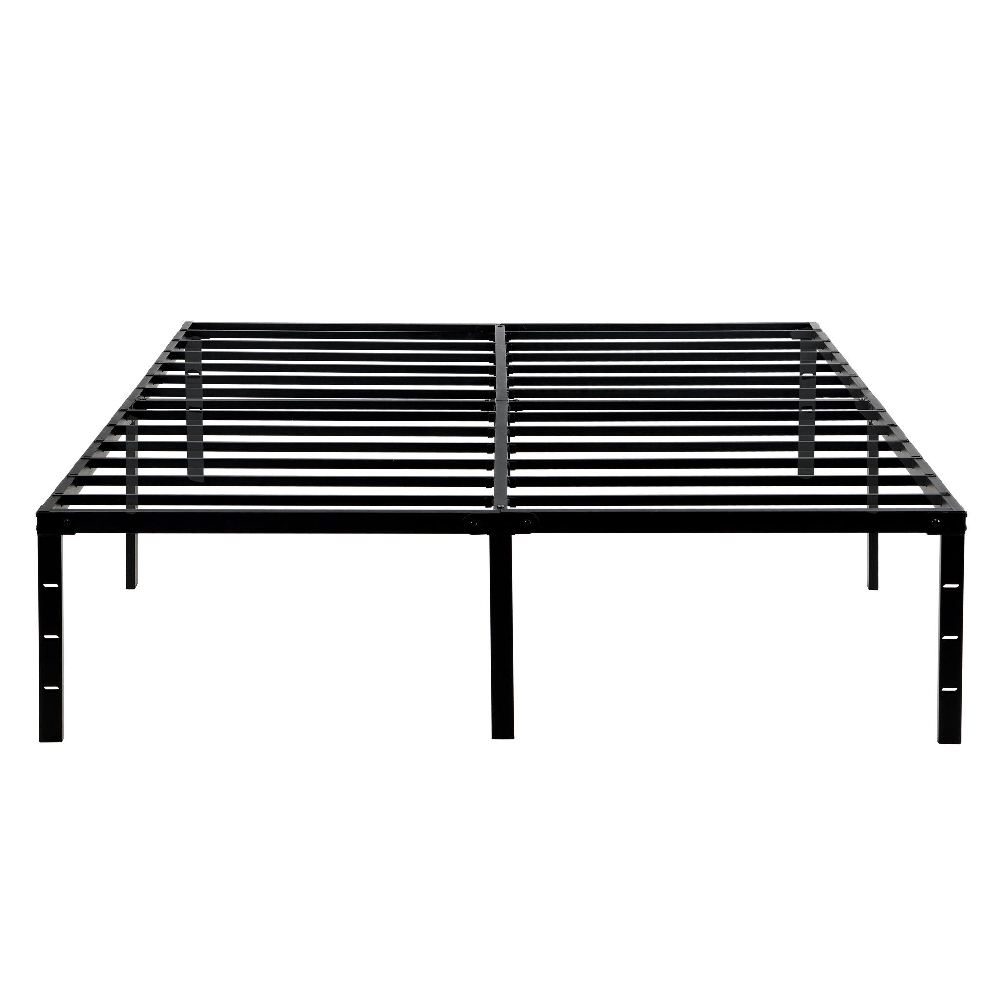Heavy Duty Queen Size Bed Frame With Quiet Support - Black
