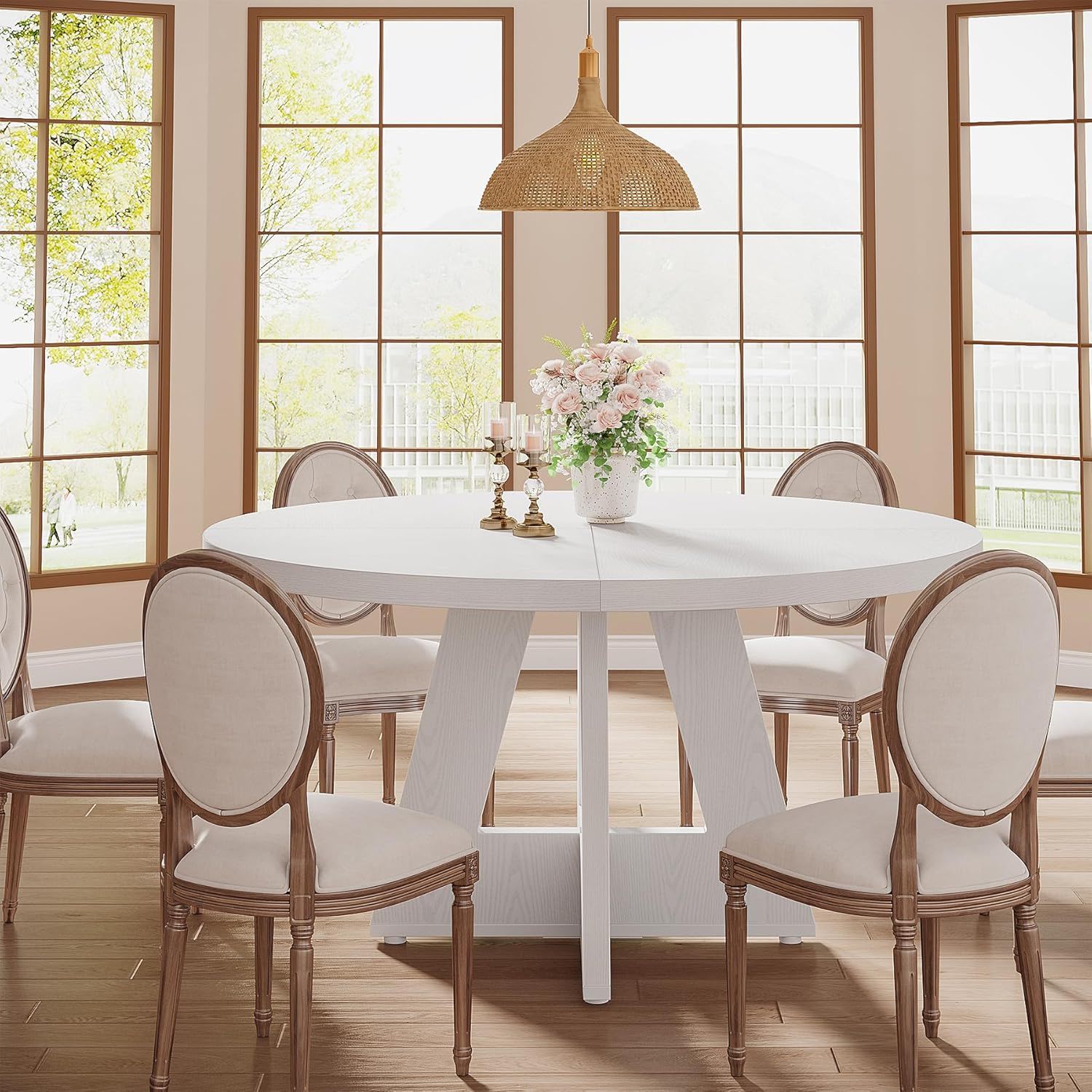 Round Dining Cross Base Kitchen Table