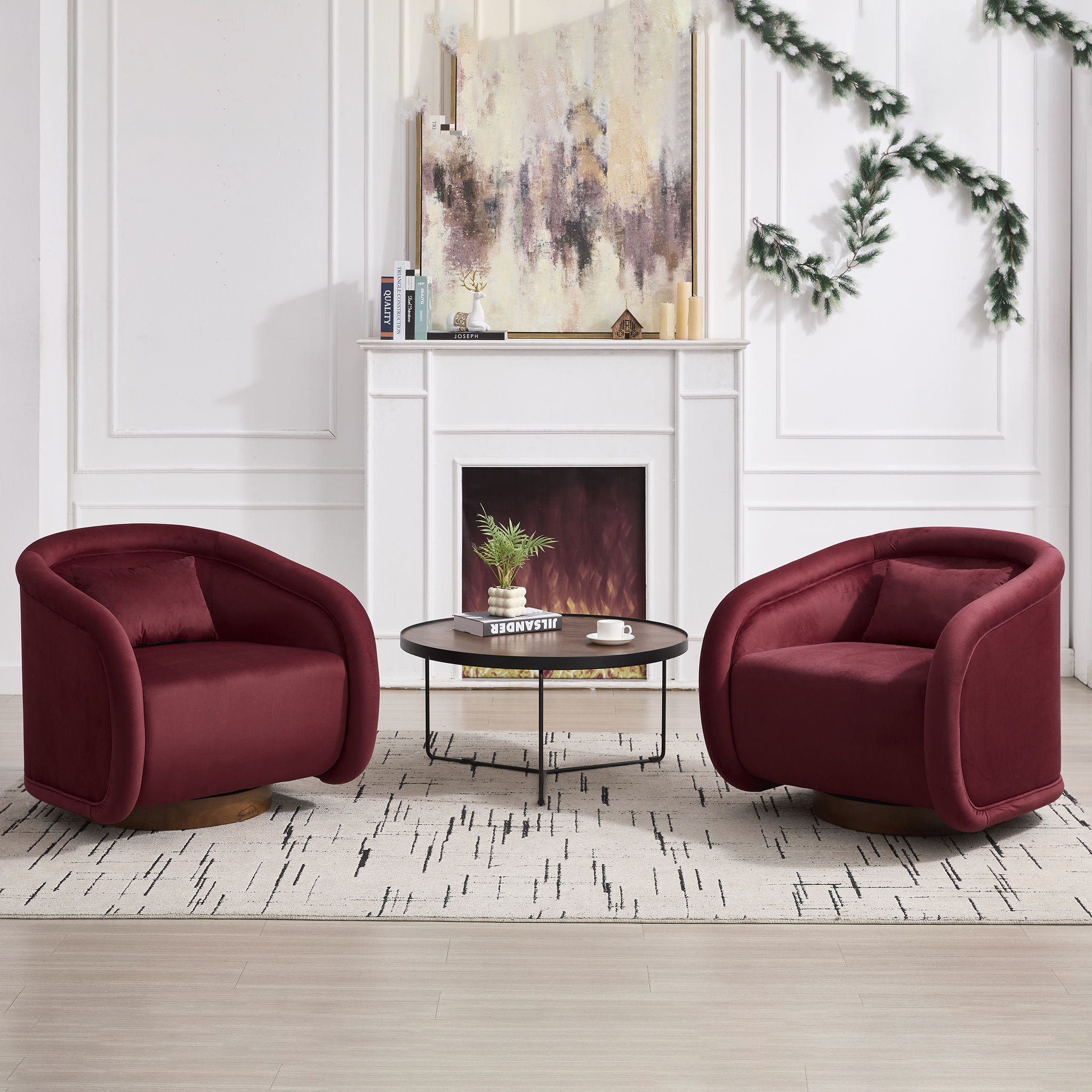 Swivel Accent Chair With 360 Degree Rotating