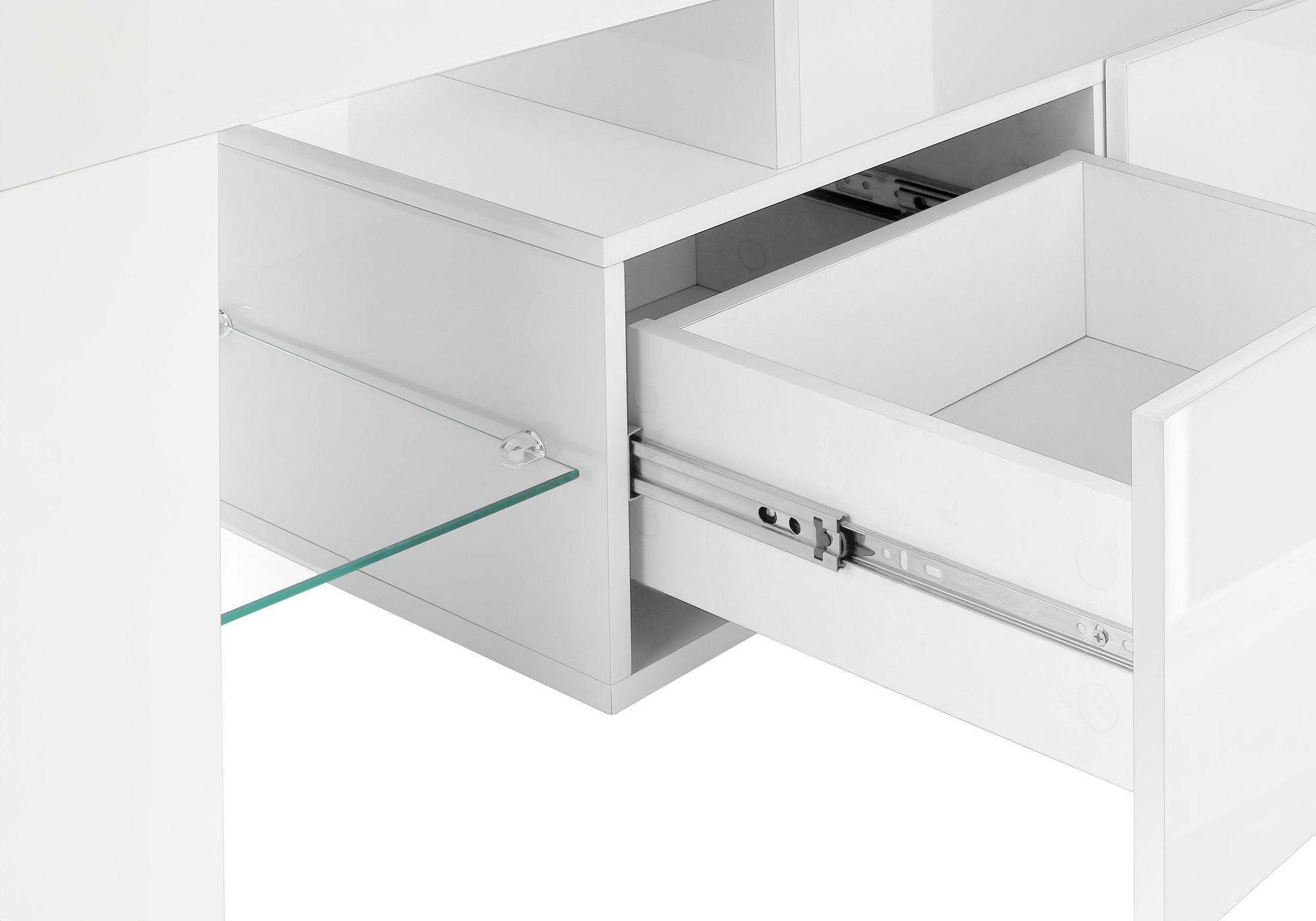 TV Stand, Console, Media Entertainment Center, Storage Cabinet, Glossy Contemporary & Modern - White - Best Buy Furniture