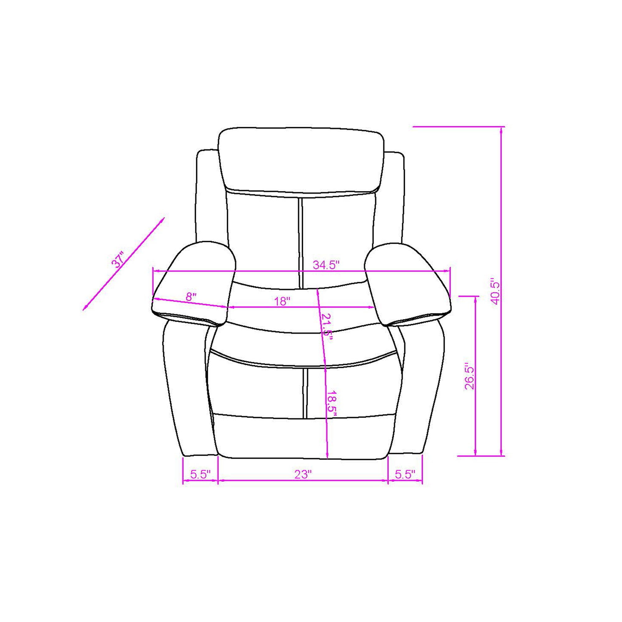 Brenda - Glider Recliner Chair With Manual Recline - Brown