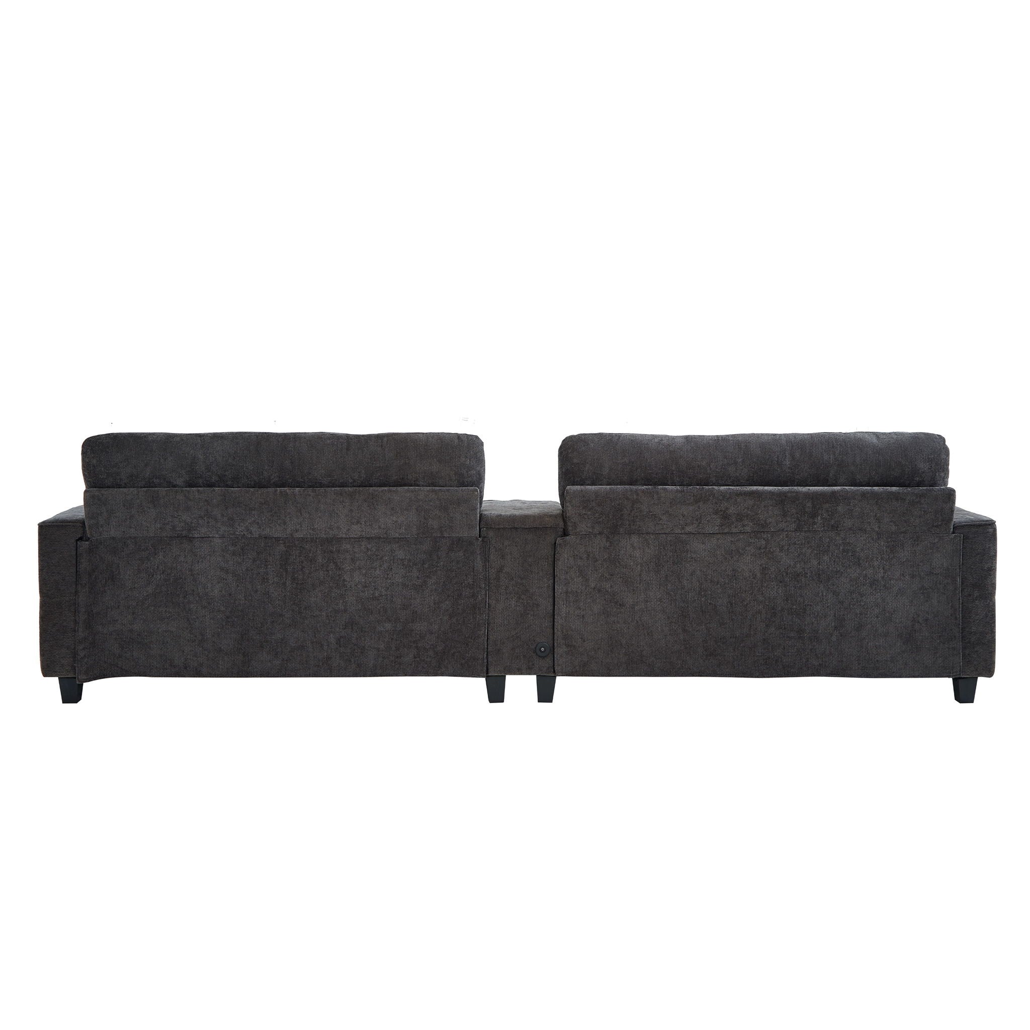Modern Sectional Sofa U-Shaped With Movable Ottomans, Bluetooth Speakers, LED Lights And Modular Storage