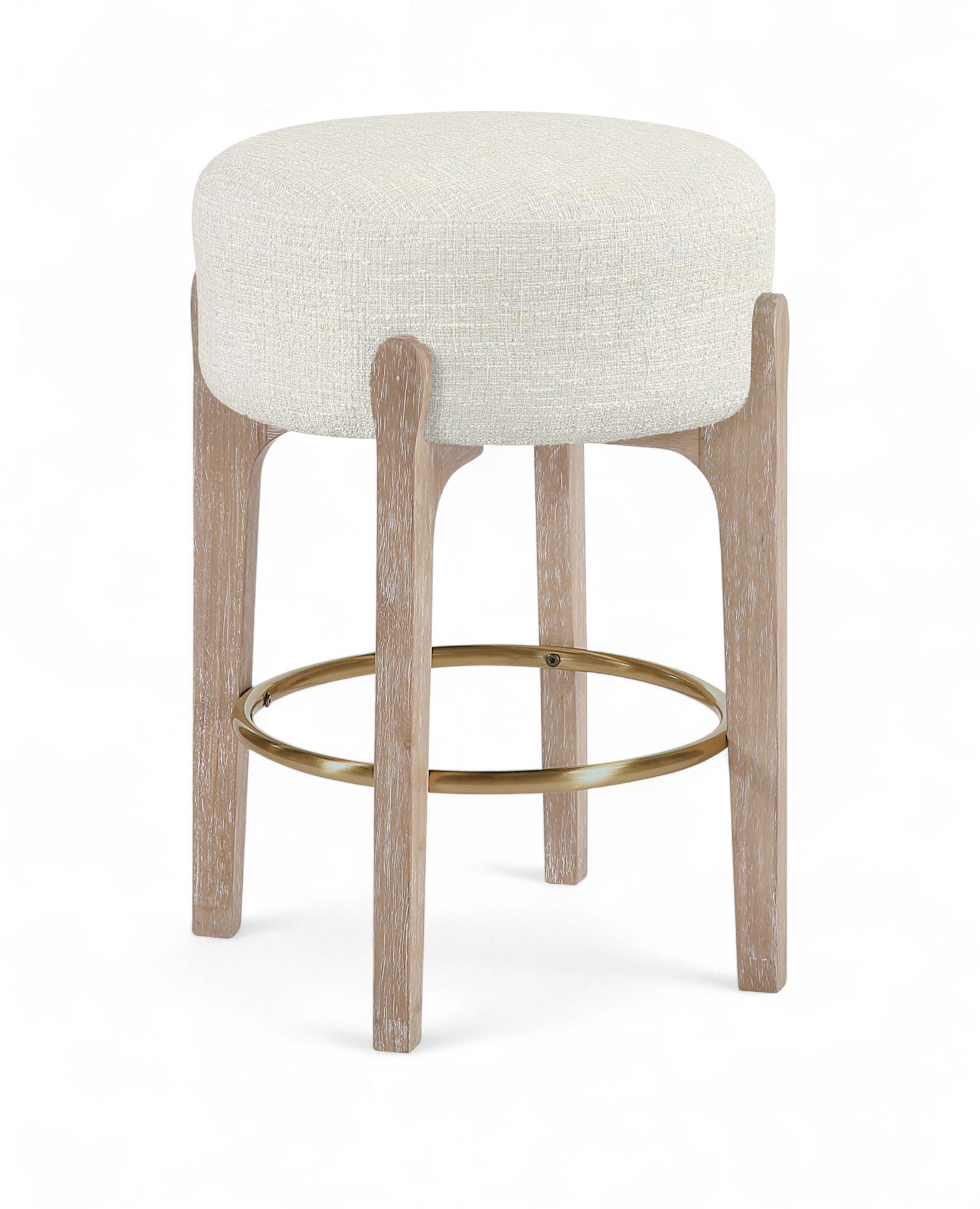 Torino - Backless Counter Stool With Brushed Natural Base (Set of 2)