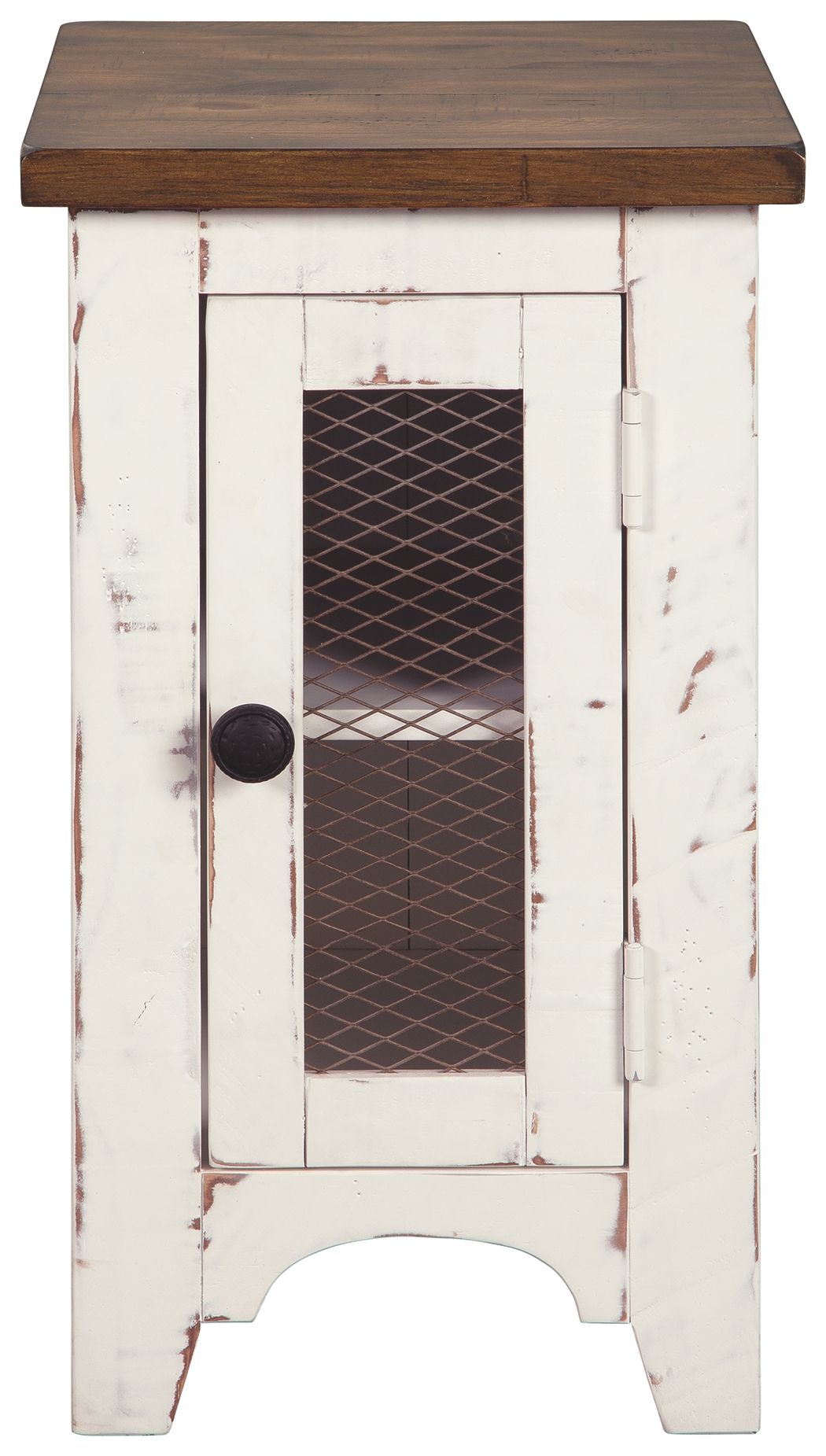 Wystfield - Chair Side End Table - White / Brown - Best Buy Furniture