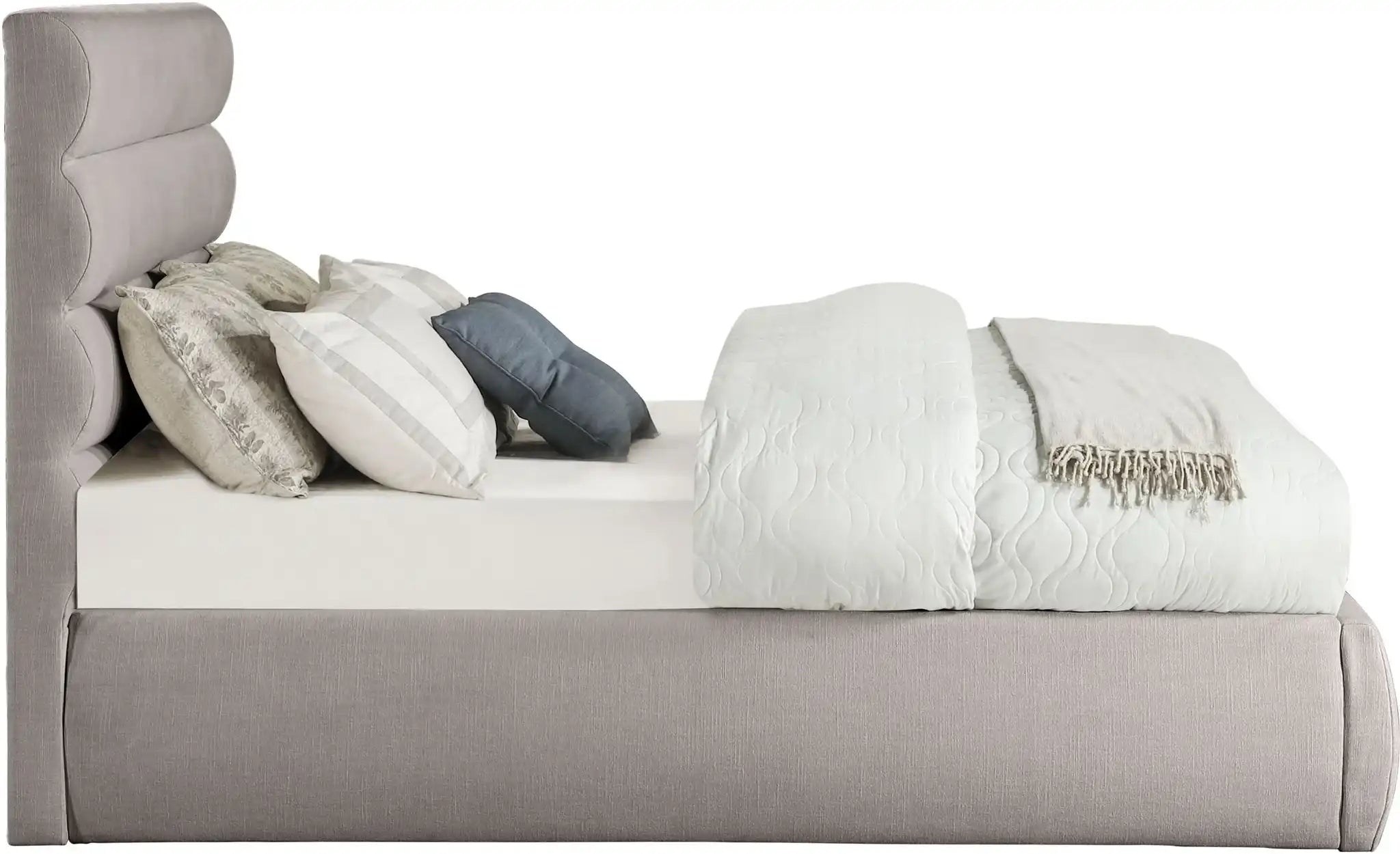 Adam - Linen Fabric Bed With 52" Headboard