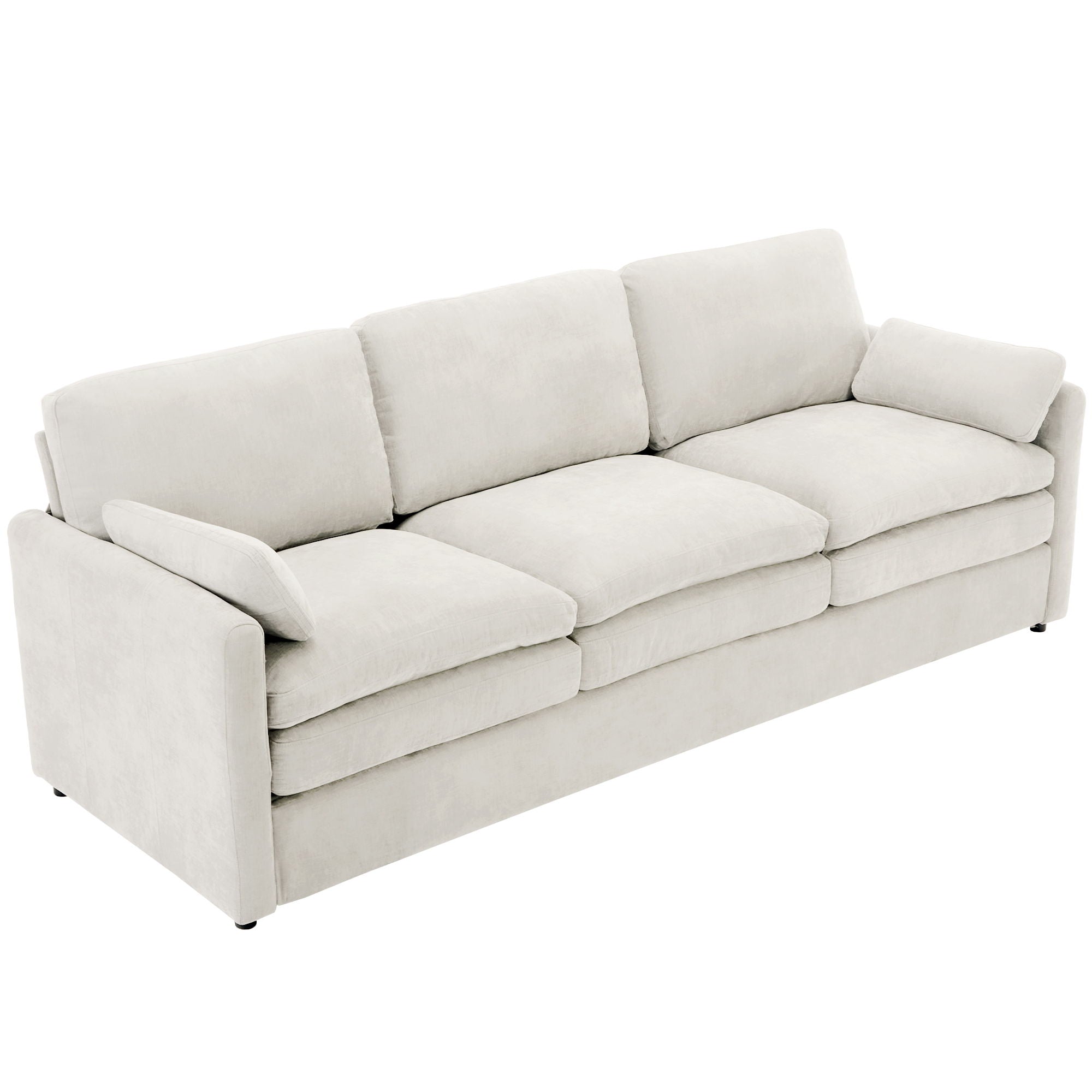 Cozy Upholstered 3 Seater Sofa With Double Cushion