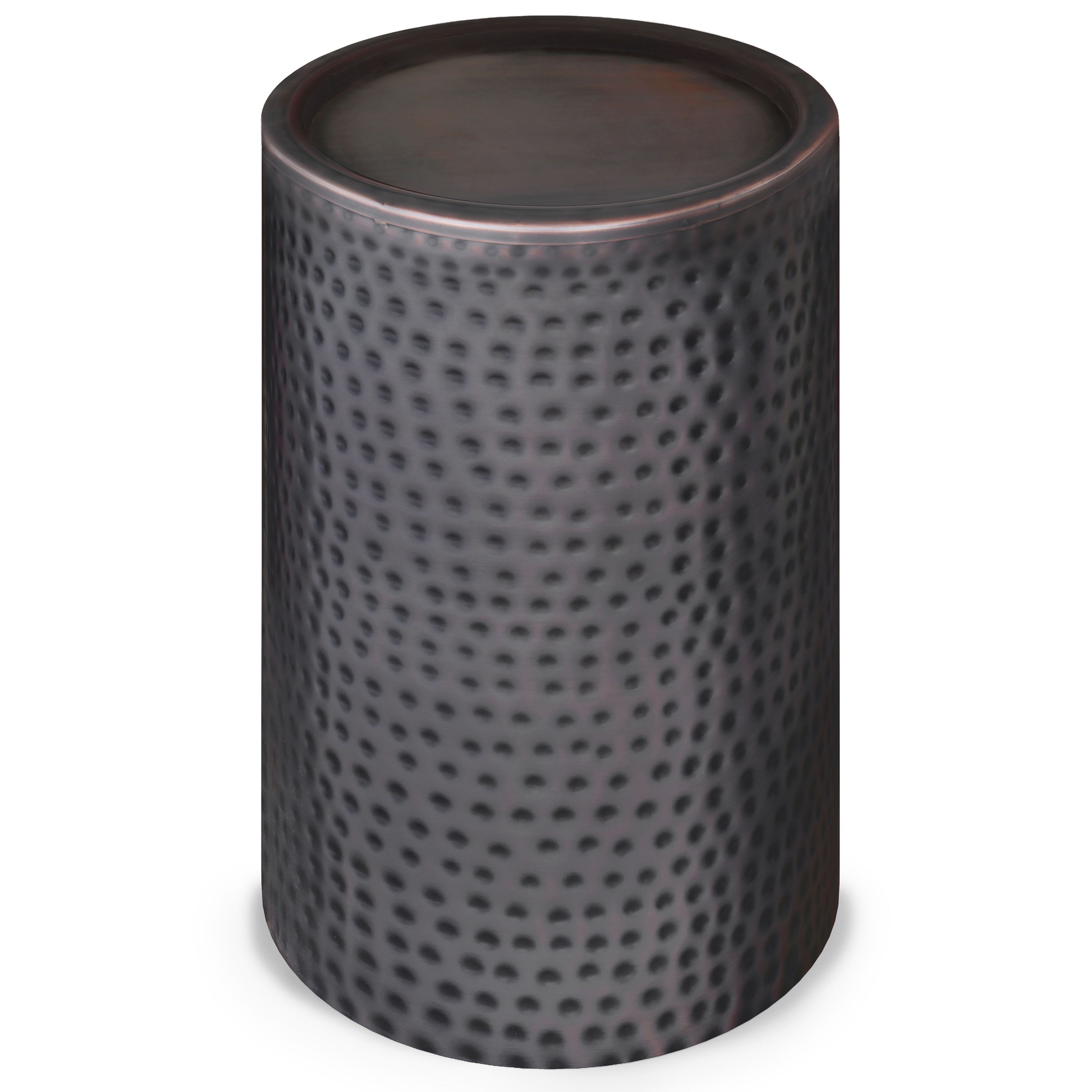 Corbin - Hammered Metal Side Table - Best Buy Furniture