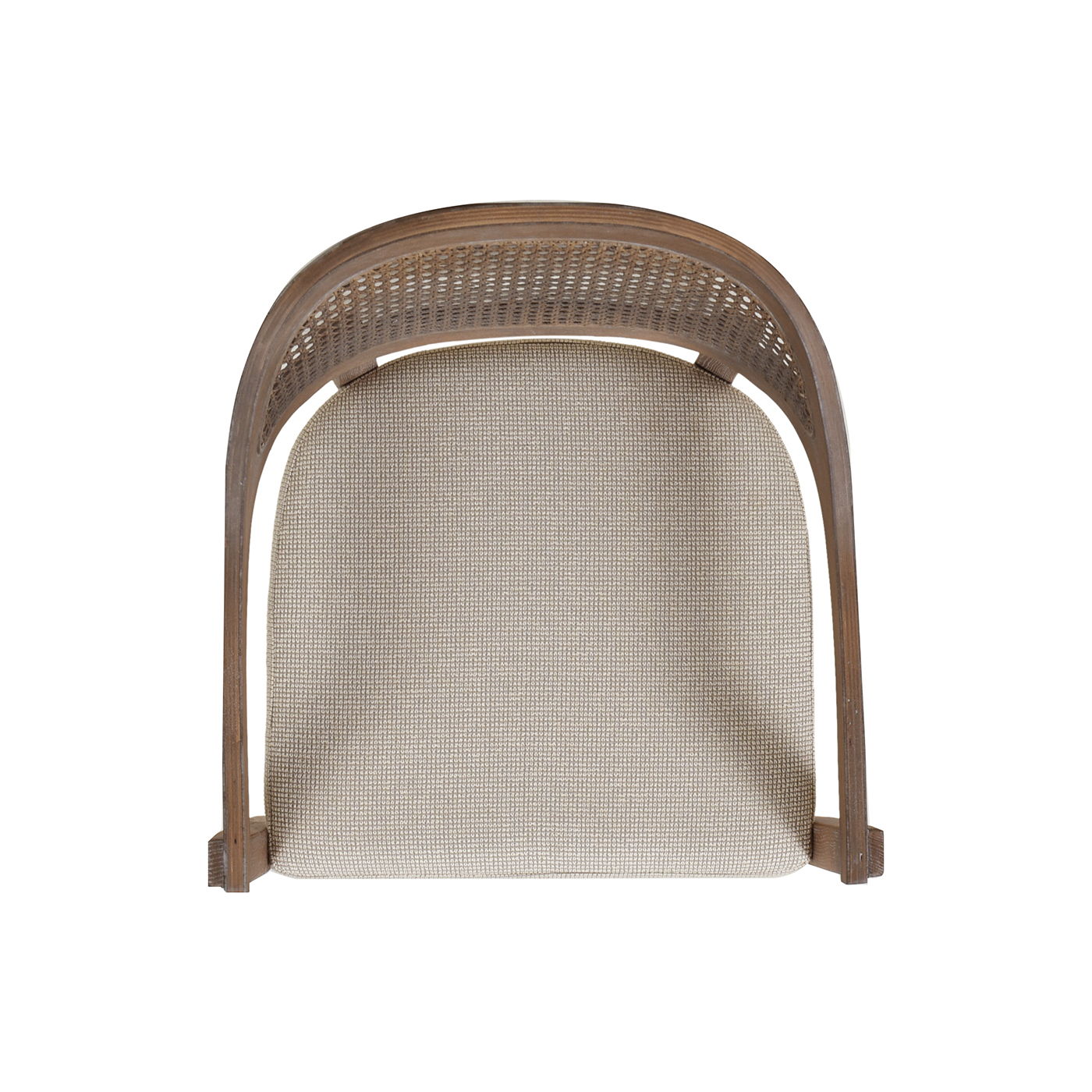 Americana - Mid-Century Modern Cane Back Dining Chair Textured Weave - Taupe Beige