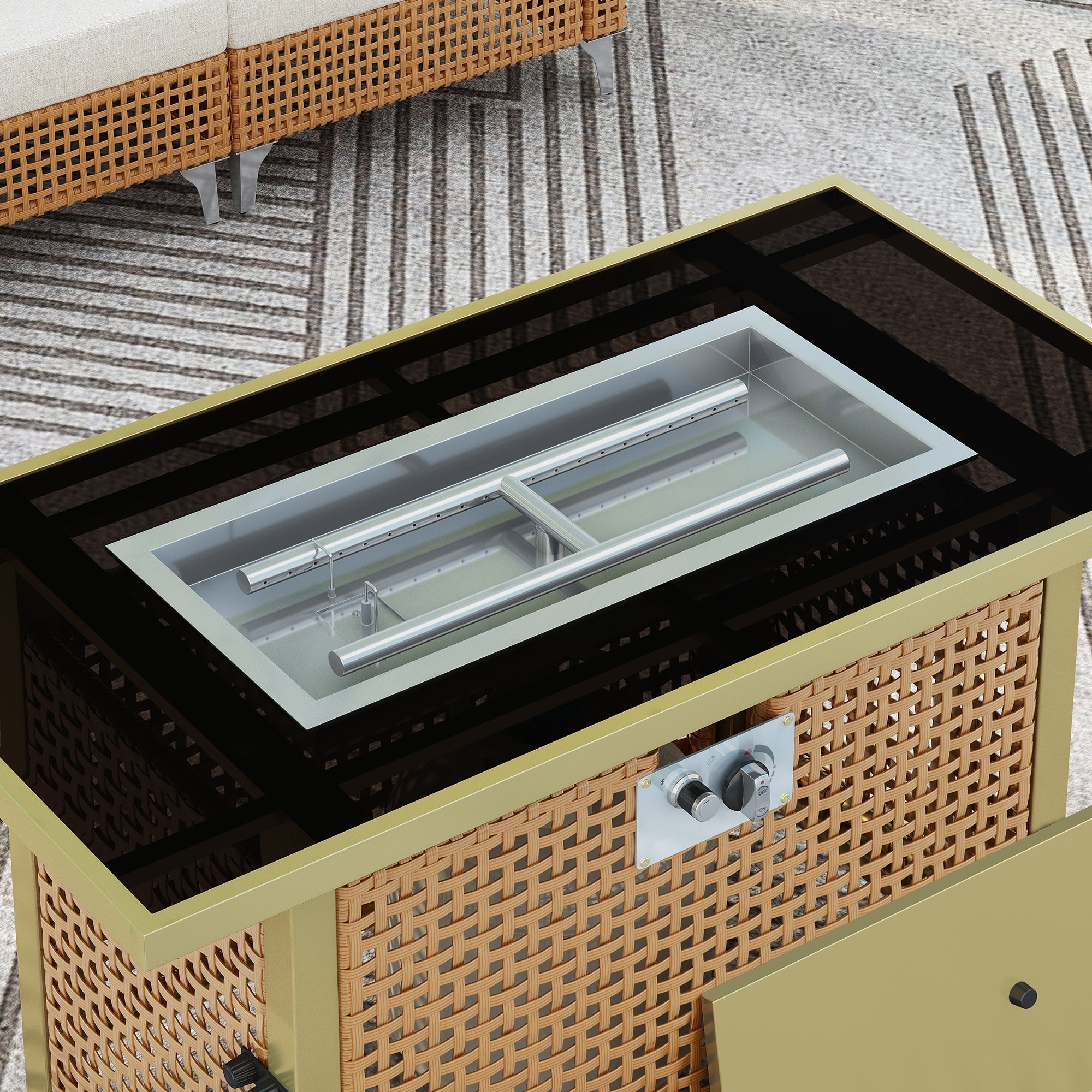 K&K 43' Propane Gas Fire Pit Table