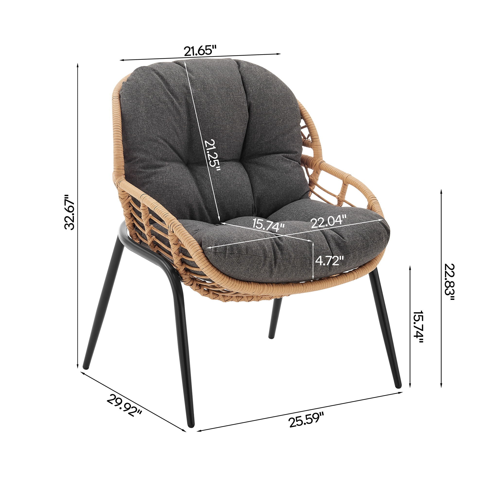 Pine - 4 Piece Outdoor Conversation Set