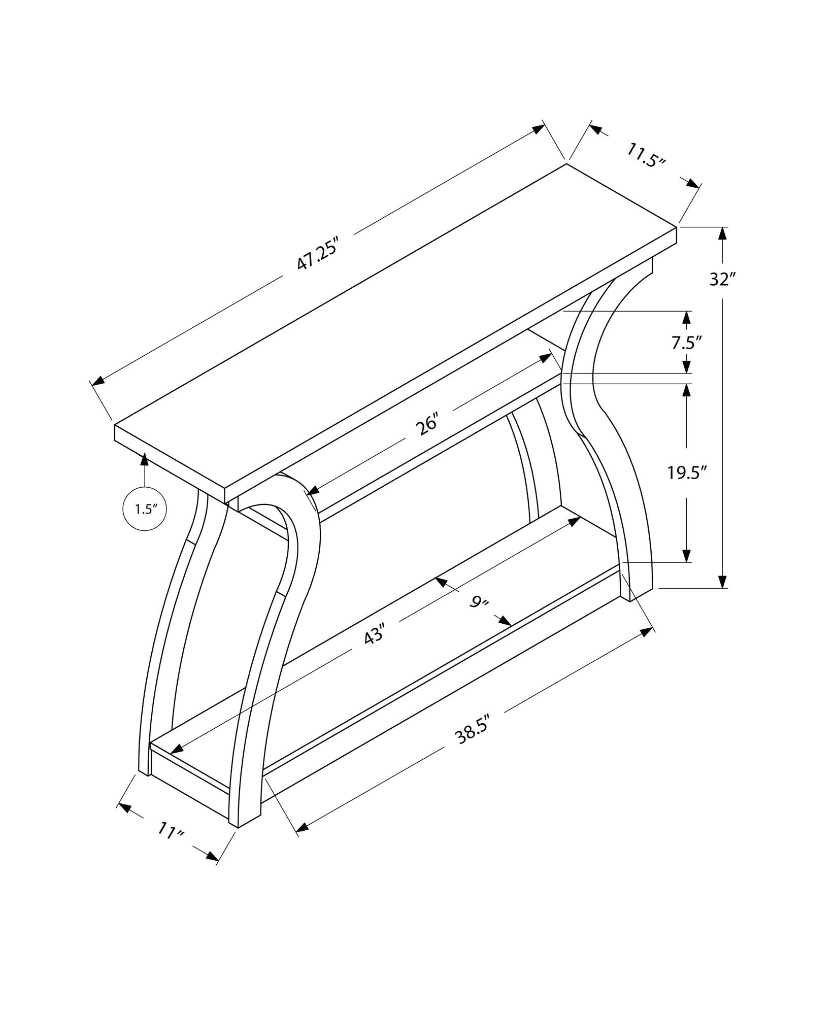 Accent Console Table For Entryway, Unique Curved Design
