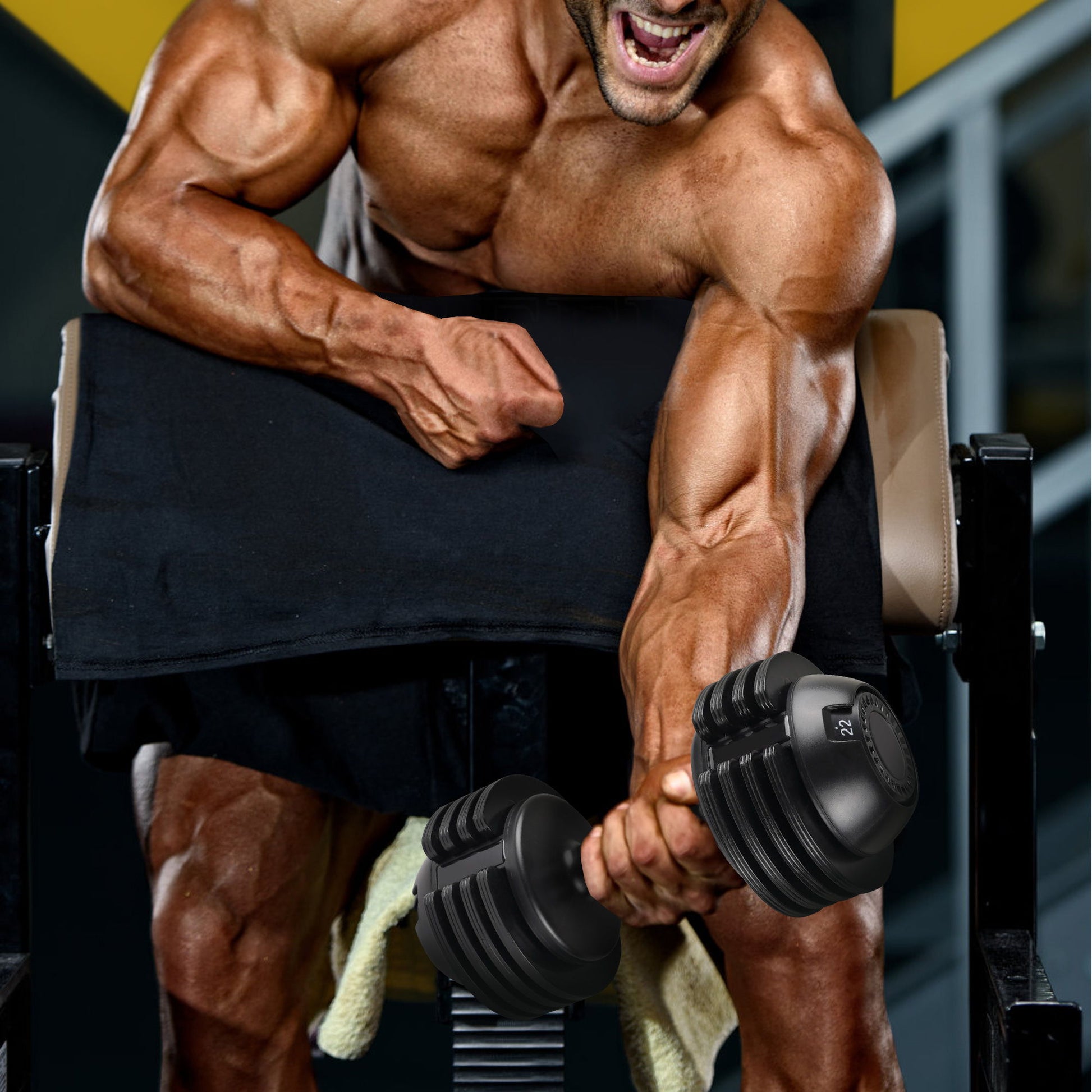 22Lbs Adjustable Dumbbell Steel And Plastic - Black - Best Buy Furniture