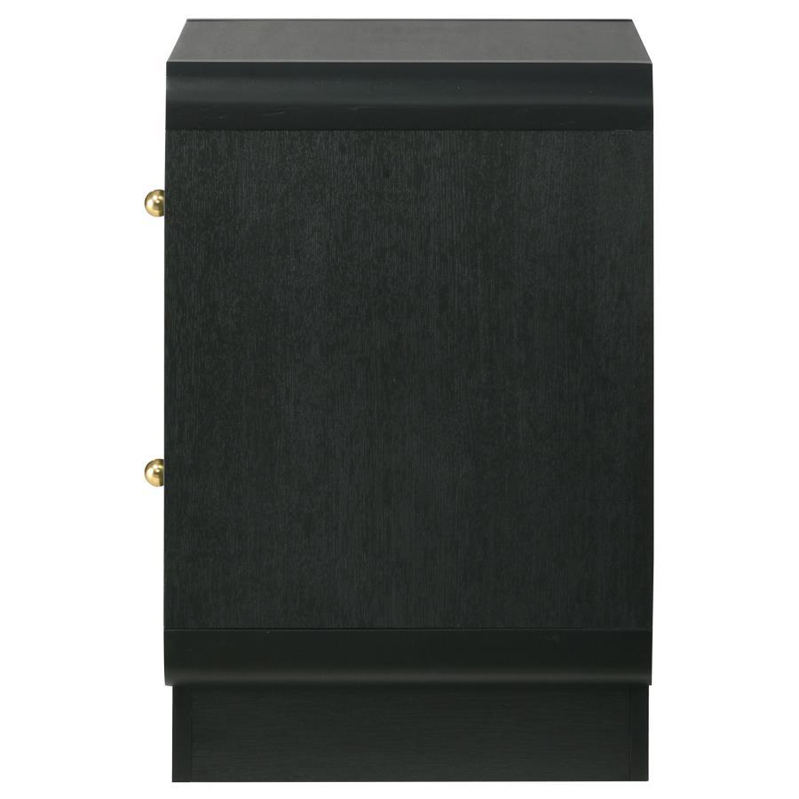 Cavelle - 2-Drawer Nightstand Bedside Table - Black - Best Buy Furniture