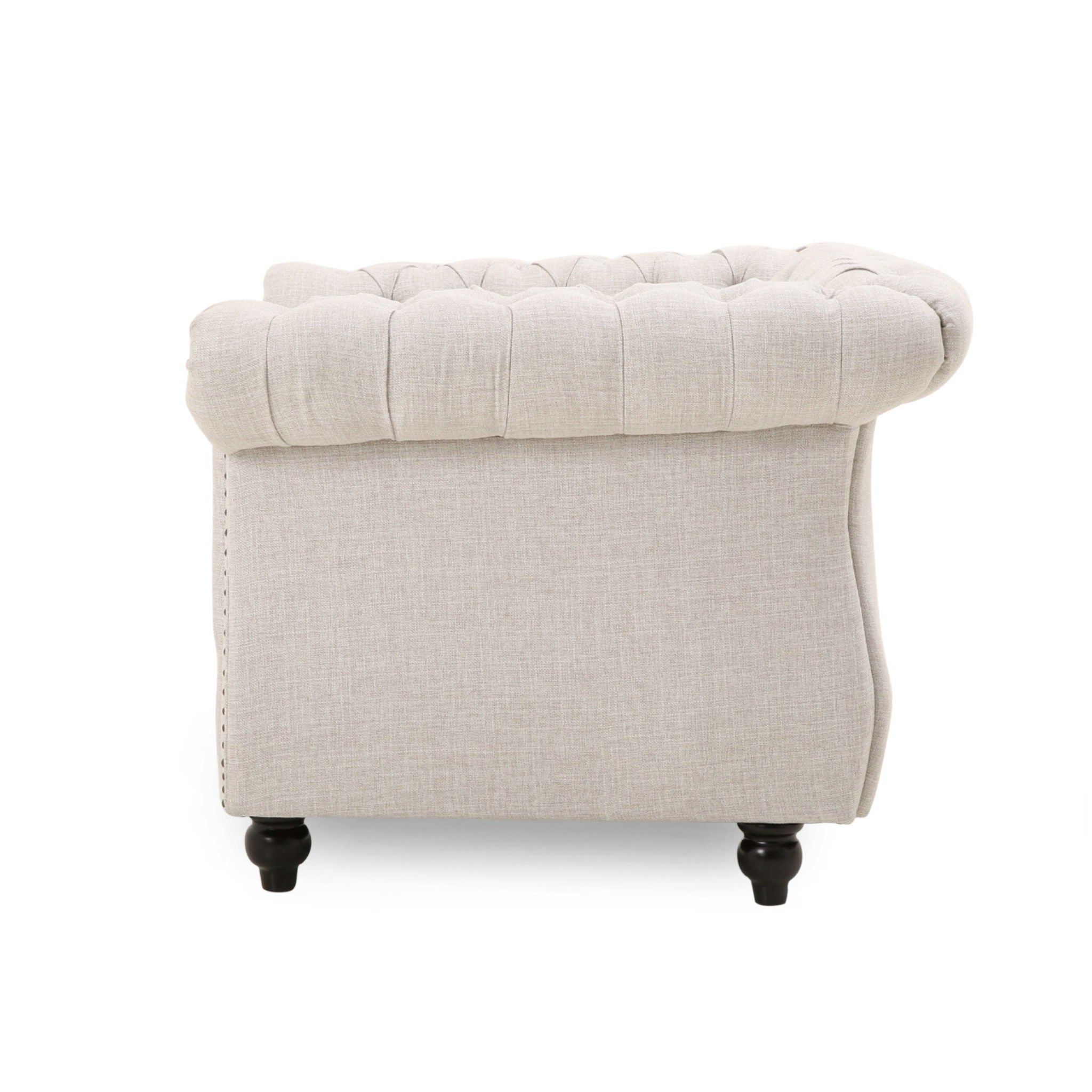 Nexuson - Upholstered Chesterfield Chair With Deep Tufted And Nailhead Trim