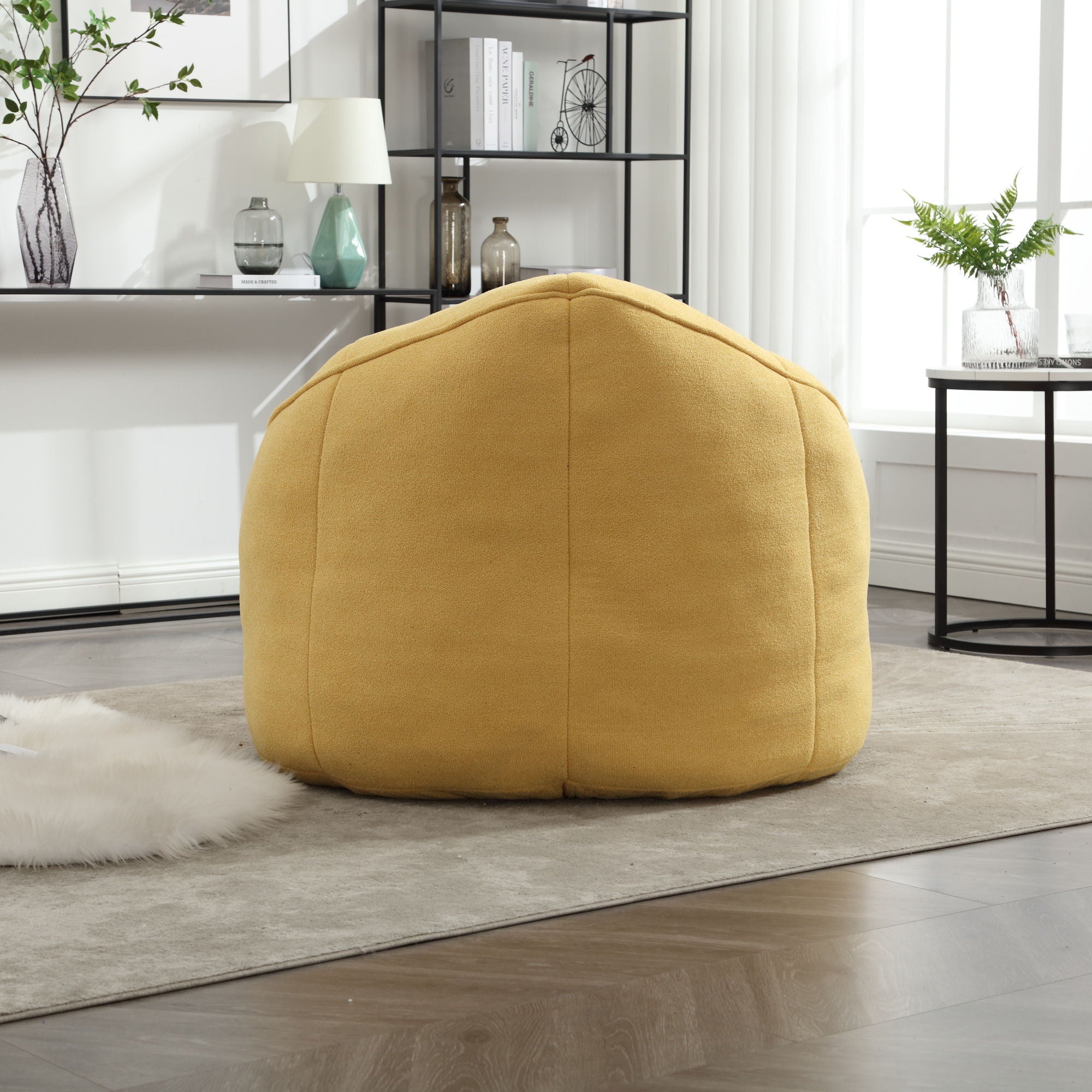 Bedding Bean Bag Sofa Chair High Pressure Foam With Footrest