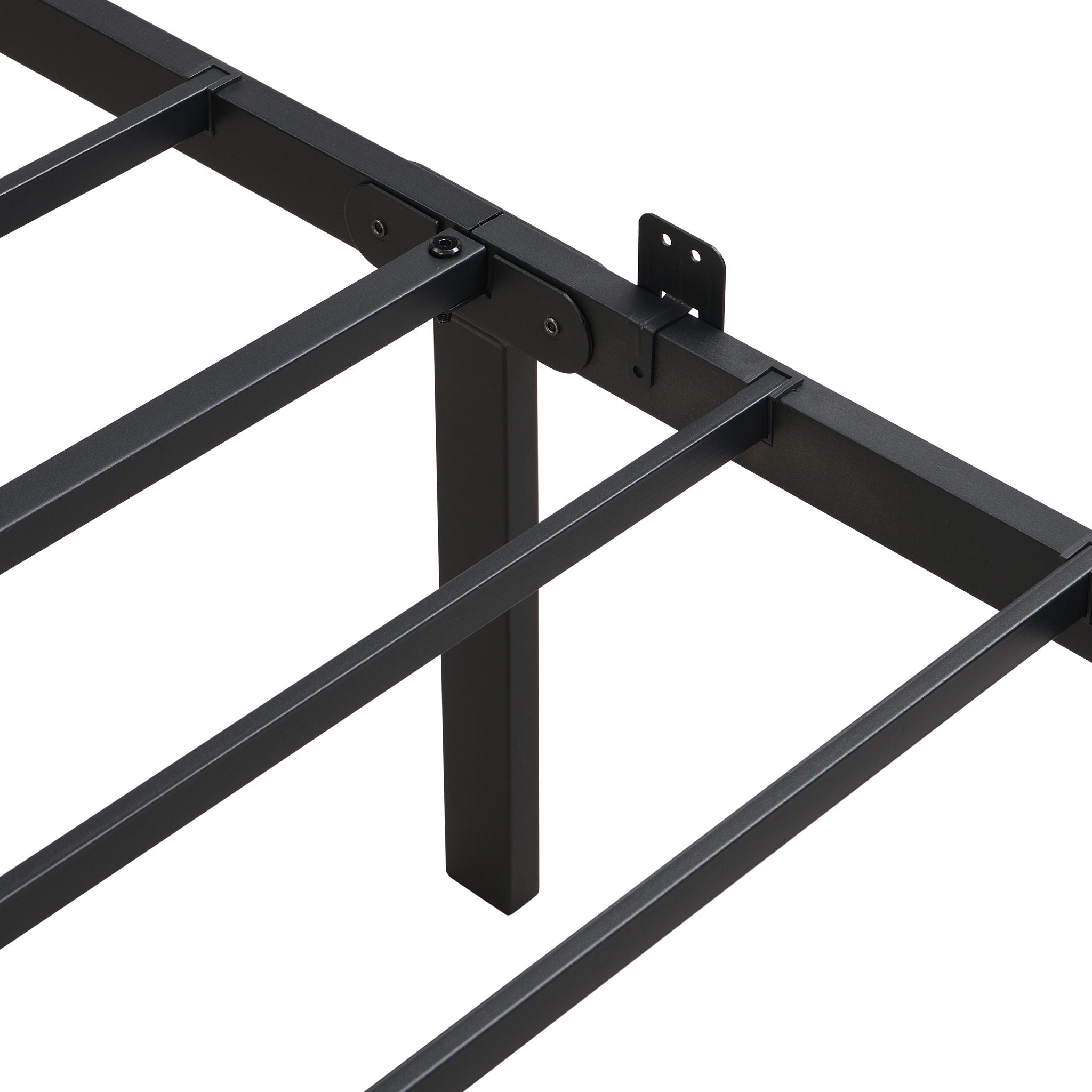 ModerMetal Bedframe With Wood Panel Headboard