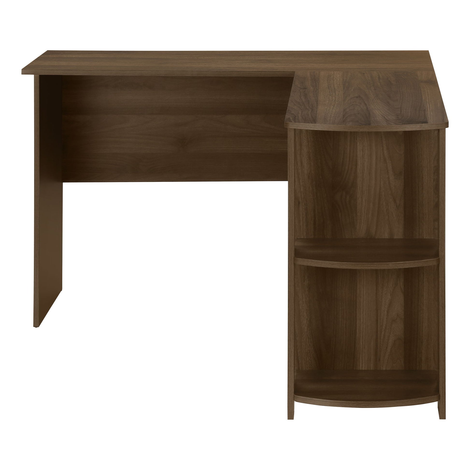 Computer Desk, Home Office, Corner, Storage Shelves, L Shape, Laptop, Contemporary & Modern - Walnut - Best Buy Furniture