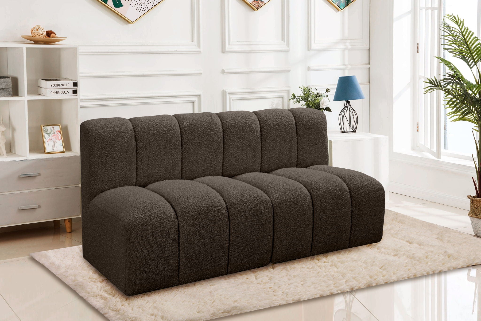 Arc - Boucle Fabric 2 Seats Modular Sofa